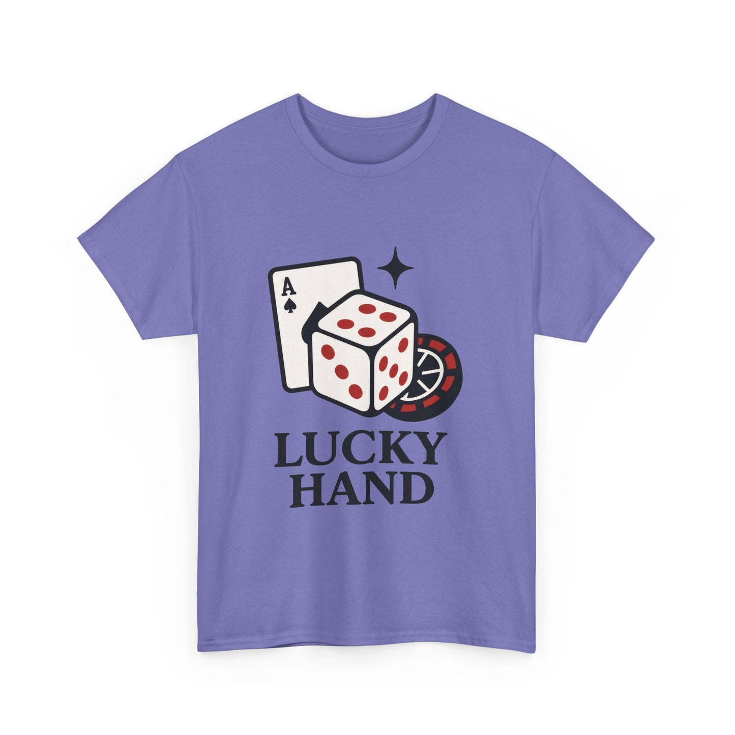 Lucky Hand Unisex Heavy Cotton Tee, Gambling Shirt, Casino Wear, Good Luck Gift, Poker T-Shirt, Casual Vintage Style