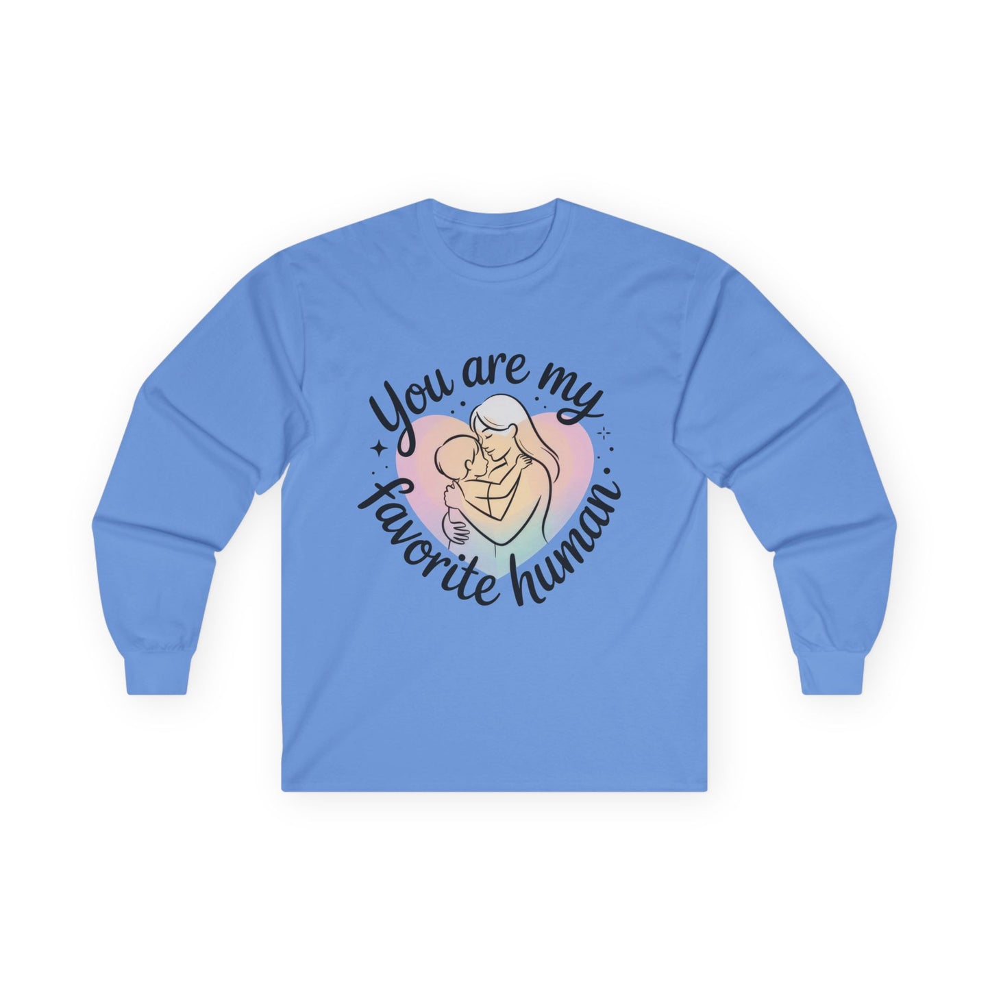 You Are My Favorite Human Mom and Baby Shirt, Unisex Ultra Cotton Long Sleeve Tee, Mother's Day Gift, Cute Heart Design