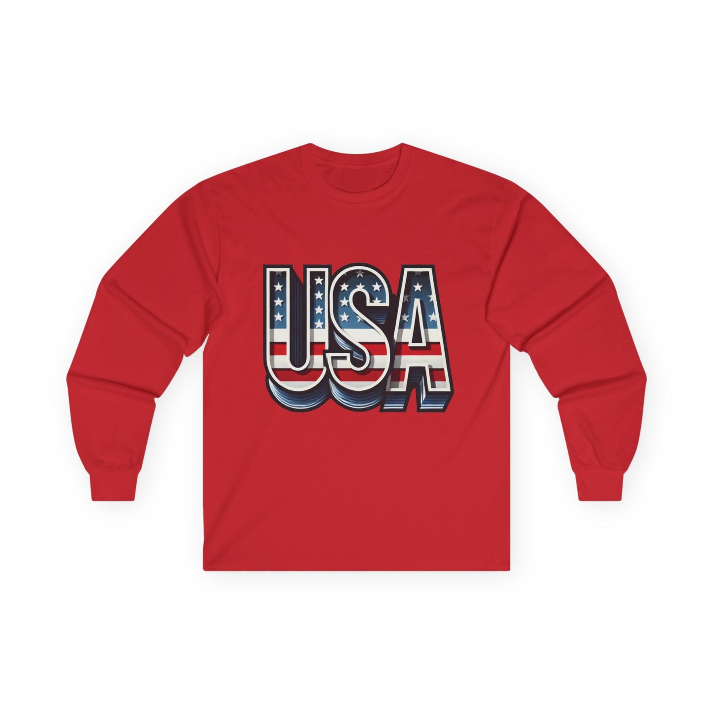 USA Graphic Long Sleeve Tee, Patriotic Shirt, Unisex Casual Wear, Independence Day Gift, Vintage Americana Apparel