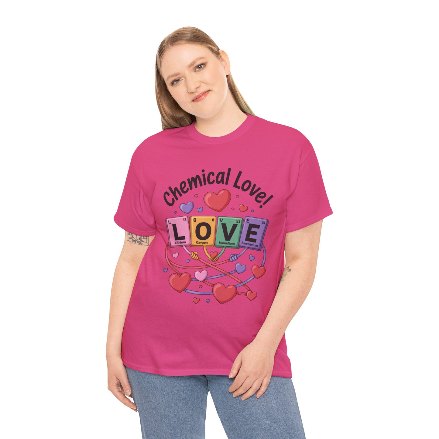 Chemical Love Unisex Heavy Cotton Tee, Cute Couple Shirt, Science Lovers Apparel, Valentines Day Top, Chemistry Lover Gift, Element Table