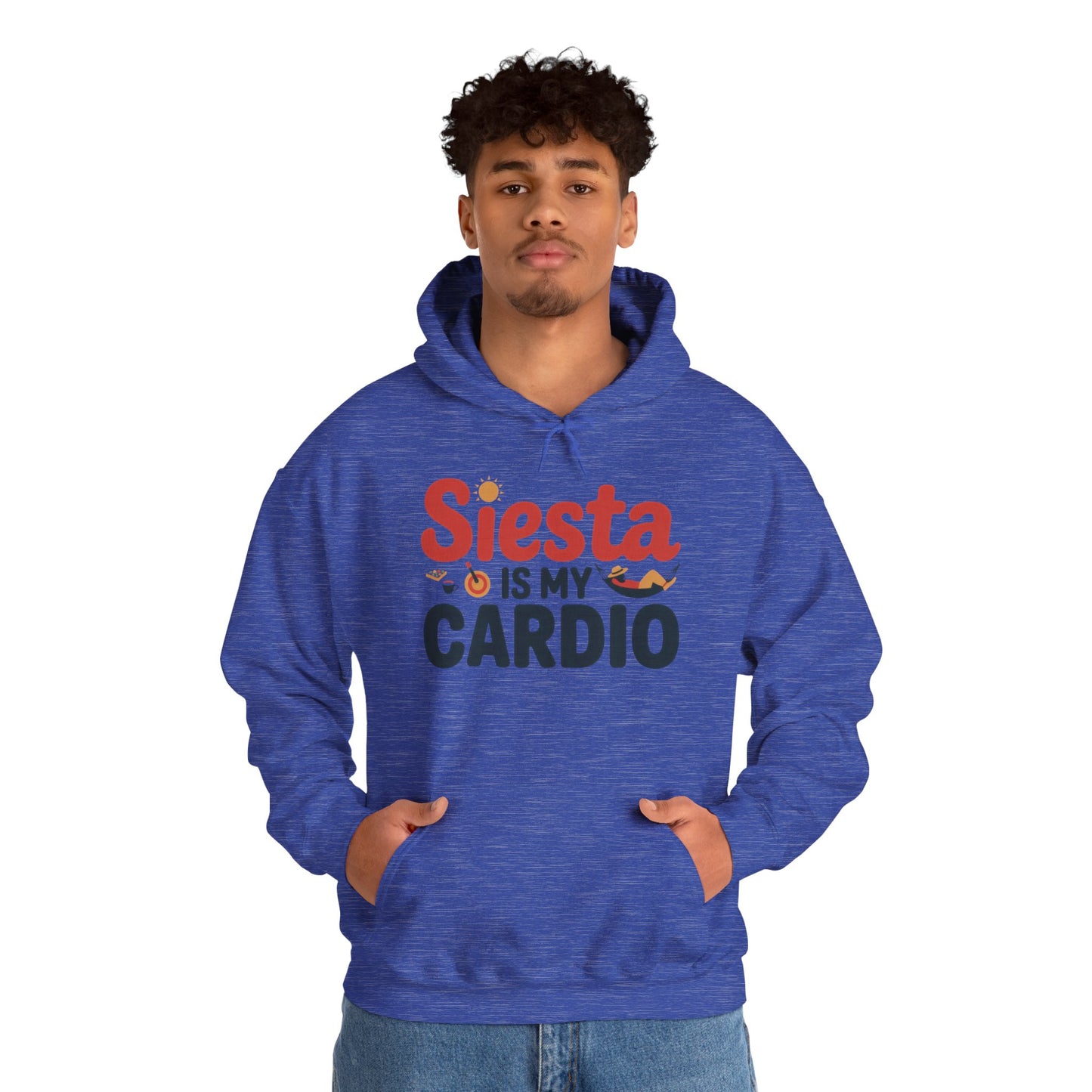 Mens Heavy Blend™ Hooded Sweatshirt, Siesta Is My Cardio Funny Mens Hoodie Spain Humor Gift