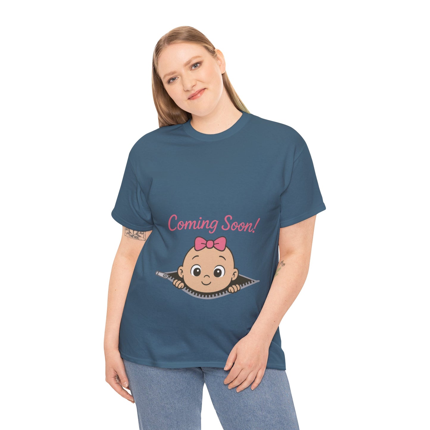 Coming Soon Maternity T-Shirt, Cute Baby Girl Pregnancy Announcement Shirt, Expecting Mom Gift, Gender Reveal Tee, Baby Shower Gift