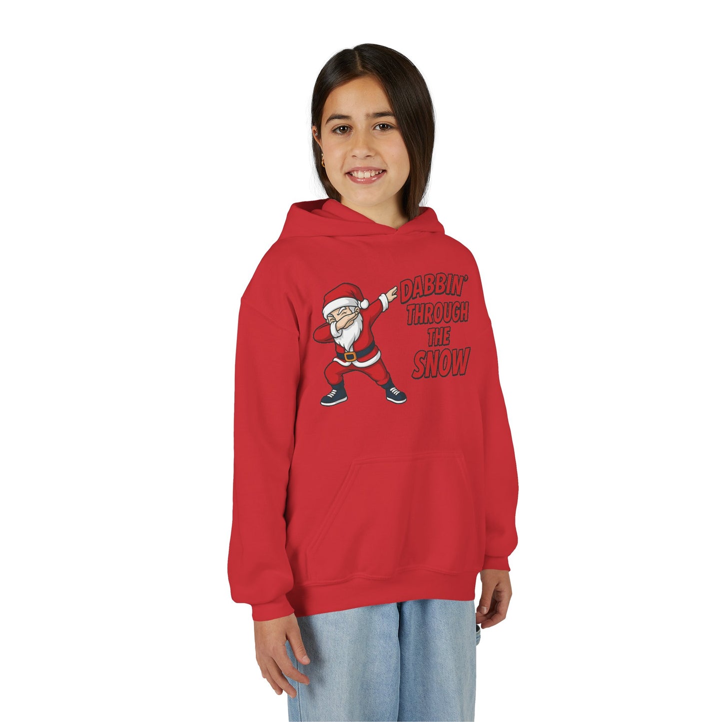 Dabbin Santa Youth Christmas Hoodie, Funny Holiday Sweatshirt for Boys