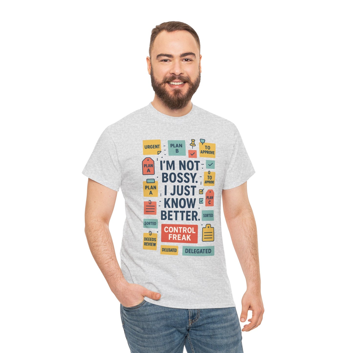 Funny Men's Control Freak T-Shirt, Perfect for Bossy Friends, Gift for Leaders, Fun Office Humor, Sarcastic Productivity Tee for Him