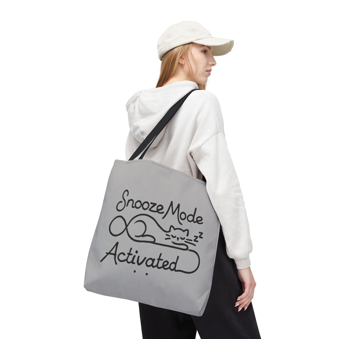 Sleepy Cat Tote Bag - Snooze Mode Activated, Cute Cat Lover Gift, Lounge Essential, Beach, Grocery, Everyday Use, Beach Weekender Bag