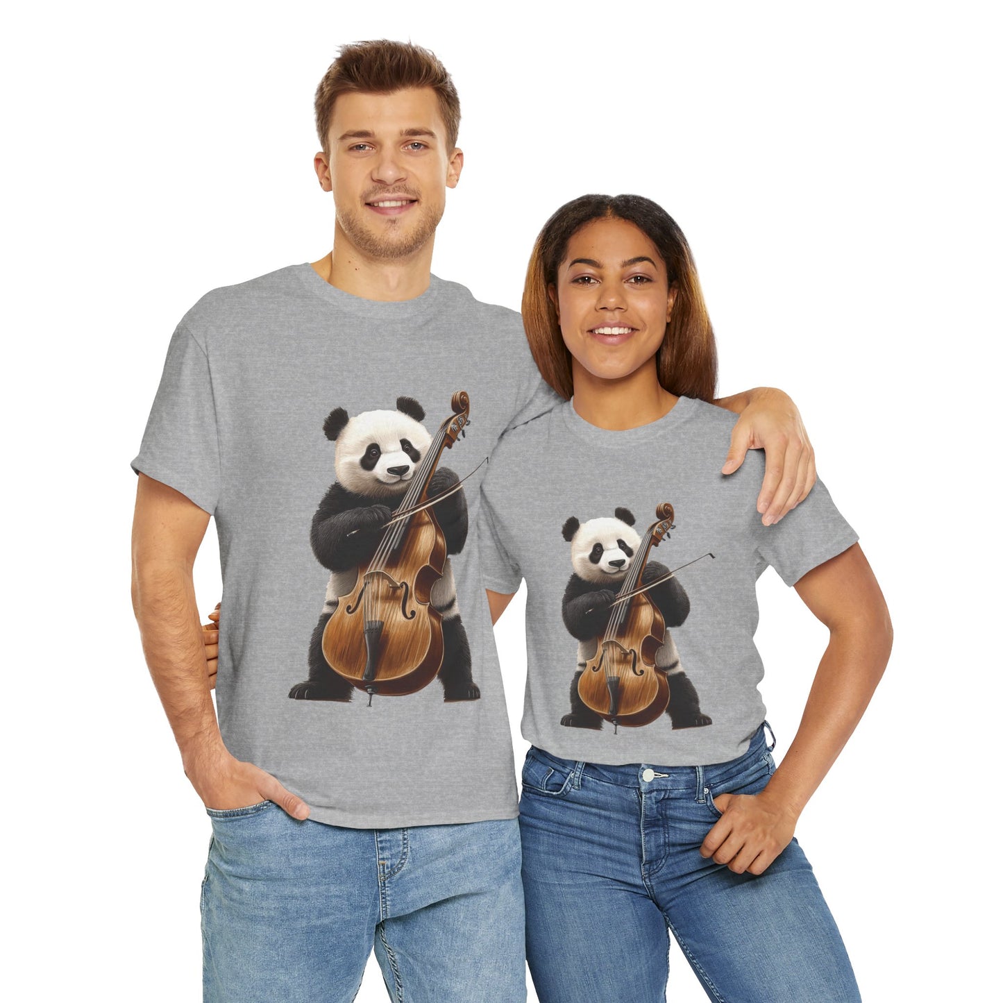 Panda Musician Tee - Cute Animal Graphic Shirt for Music Lovers, Gift for Panda Fans, Unique Concert Outfit, Casual Wear, Cellist Panda