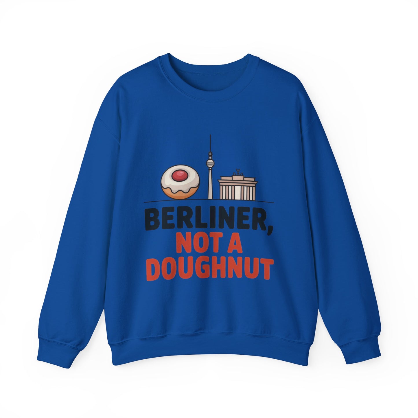 Mens Heavy Blend™ Crewneck Sweatshirt, Berliner Not a Doughnut Funny Berlin Mens Sweatshirt