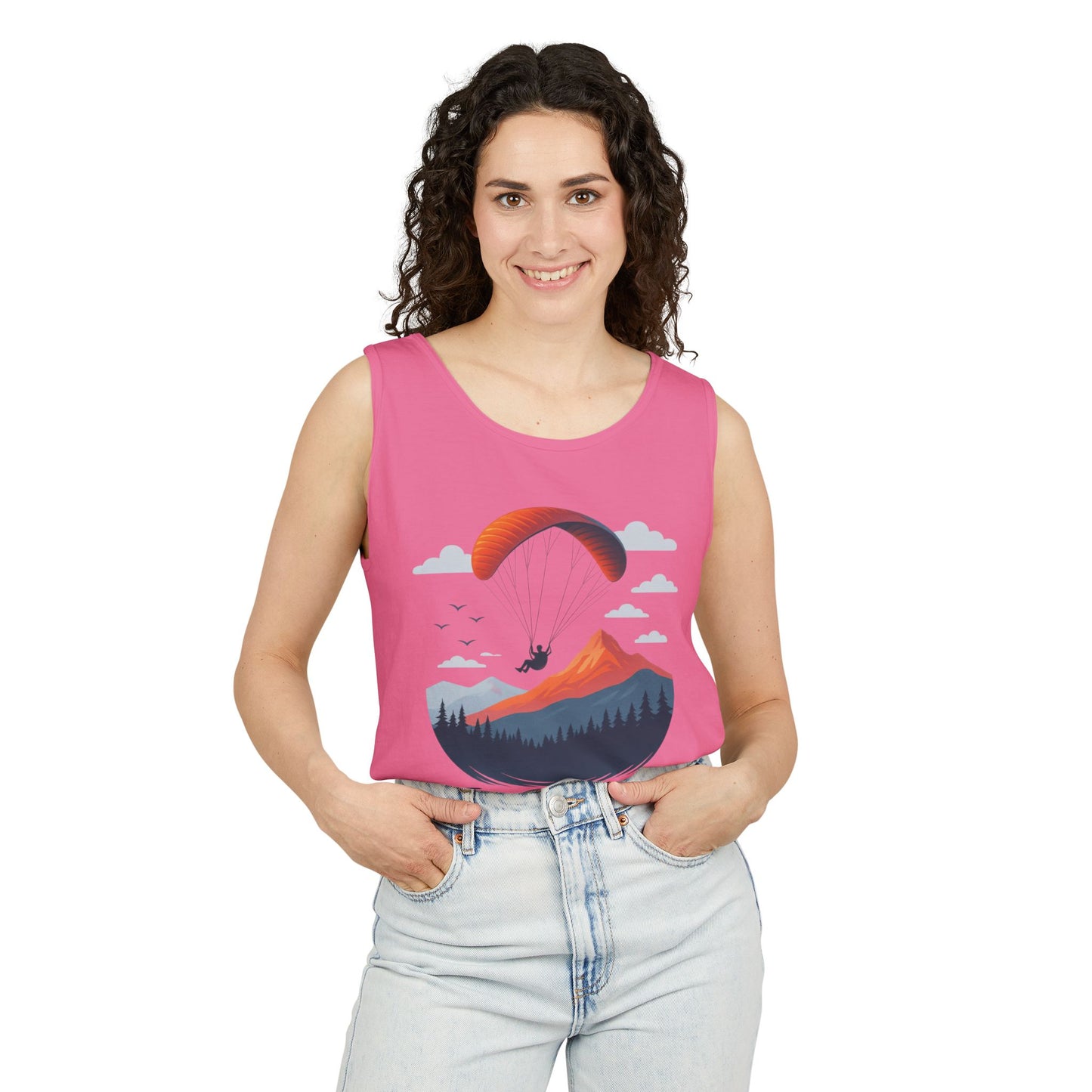 Adventure-Inspiring Fly Beyond Limits Unisex Tank Top, Summer Casual Wear, Outdoor Enthusiast Gift, Travel Apparel, Motivational Gift
