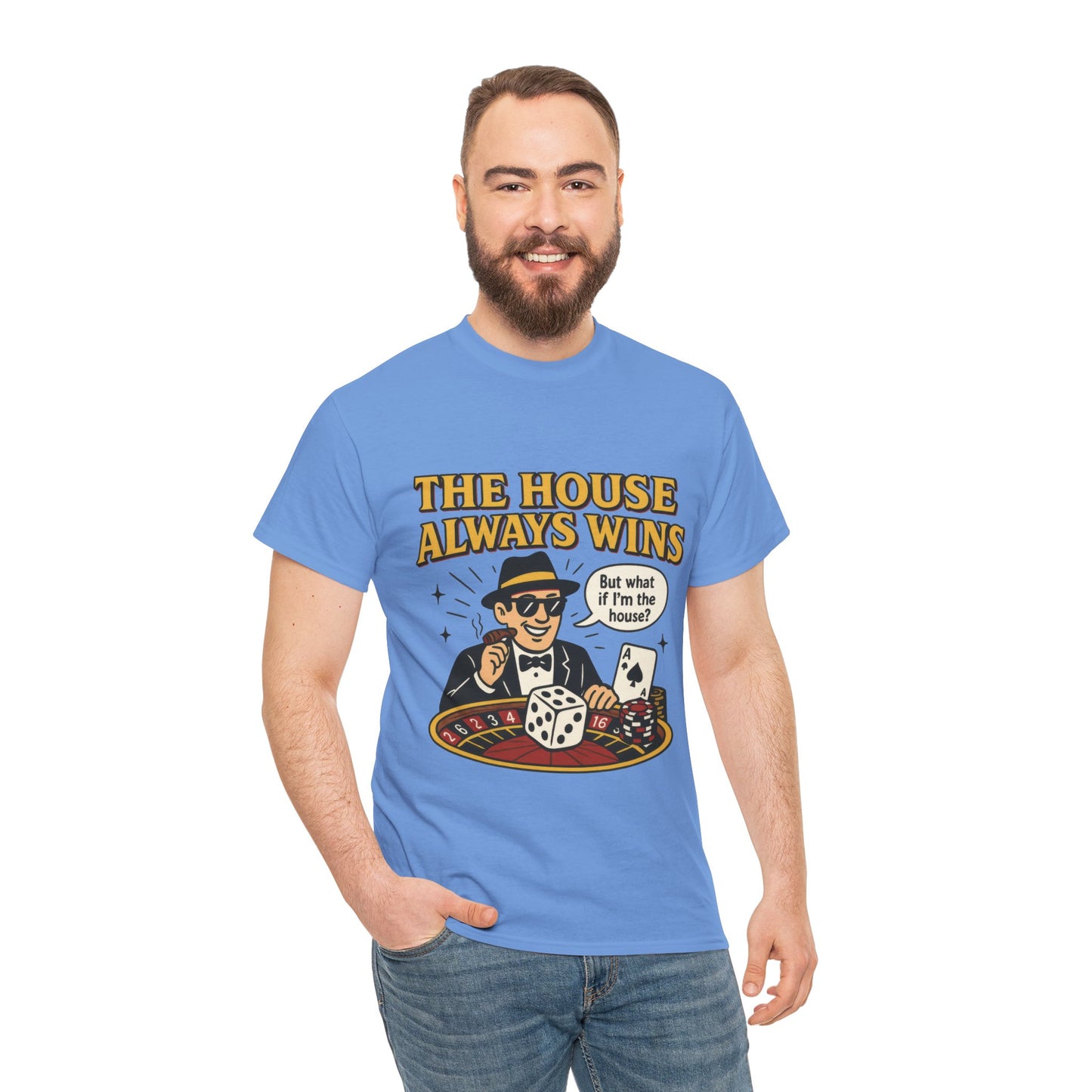 Vintage Casino Humor Unisex Tee, Funny Gambling Shirt, Gift for Gamblers, House Always Wins T-Shirt, Vegas Style Gift, Casino Quote Tee