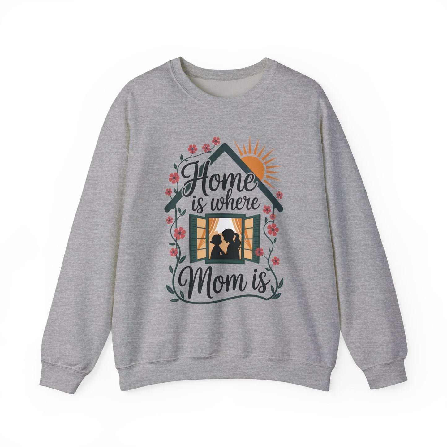 Home Is Where Mom Is Sweatshirt, Mother's Day Cotton Sweatshirt, Cute Family Gift for Mom, Sentimental Mom Gift, mother's day Gift