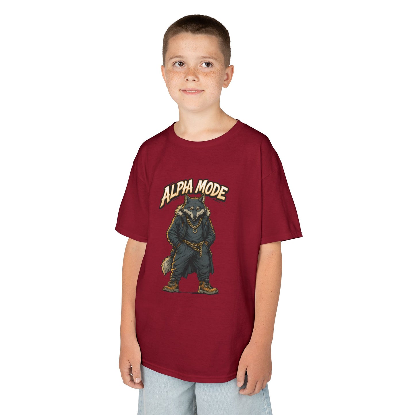 Alpha Mode Teen Wolf Shirt, Cool Youth Graphic Tee, Hip Hop Savage Wolf Tee, Graphic Kids Tee, Alpha Teen Streetwear, Wolf Gift for Teens