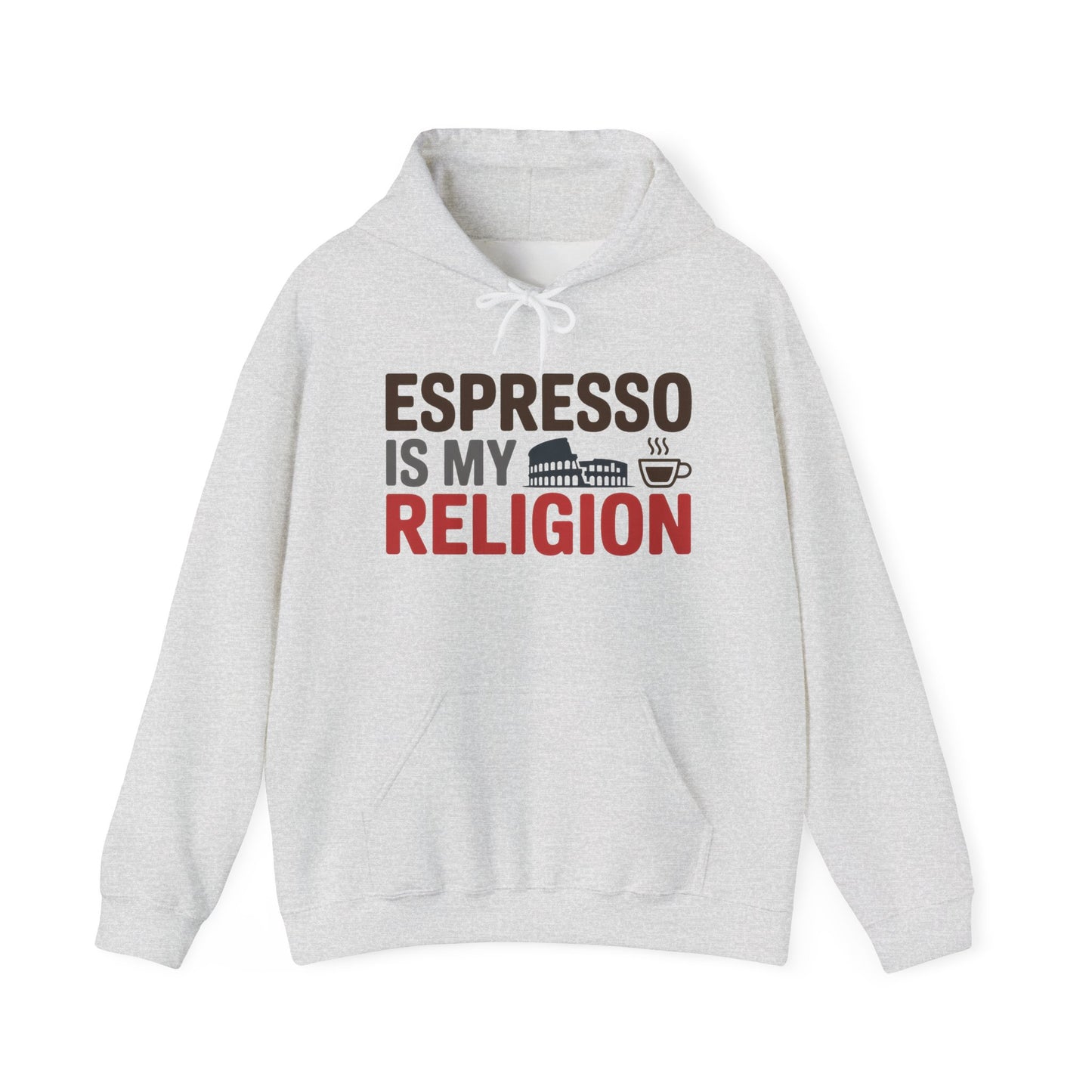 Mens Heavy Blend™ Hooded Sweatshirt, Espresso Is My Religion Coffee Rome Mens Hoodie