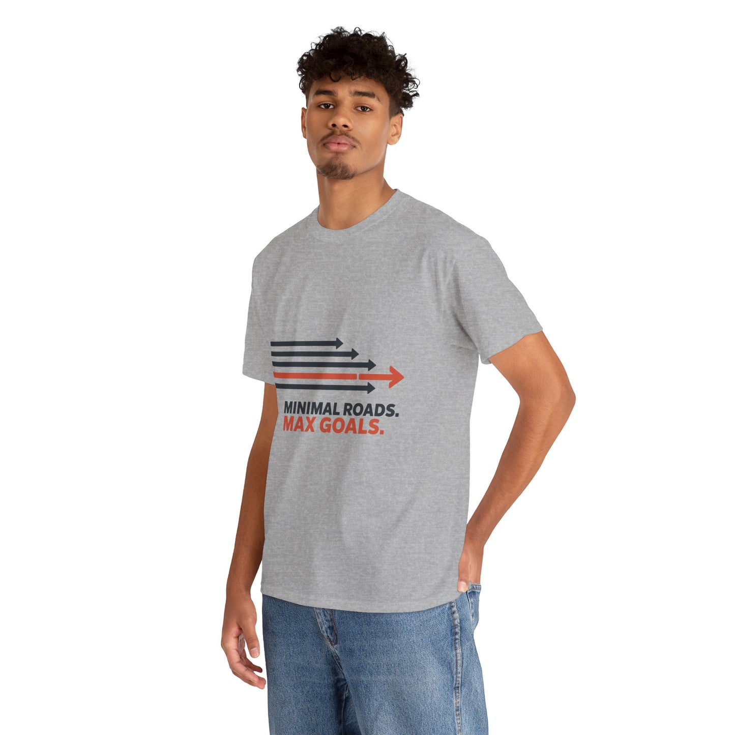 Minimal Roads Max Goals Motivational Mens T-Shirt, Urban Style Graphic Tee
