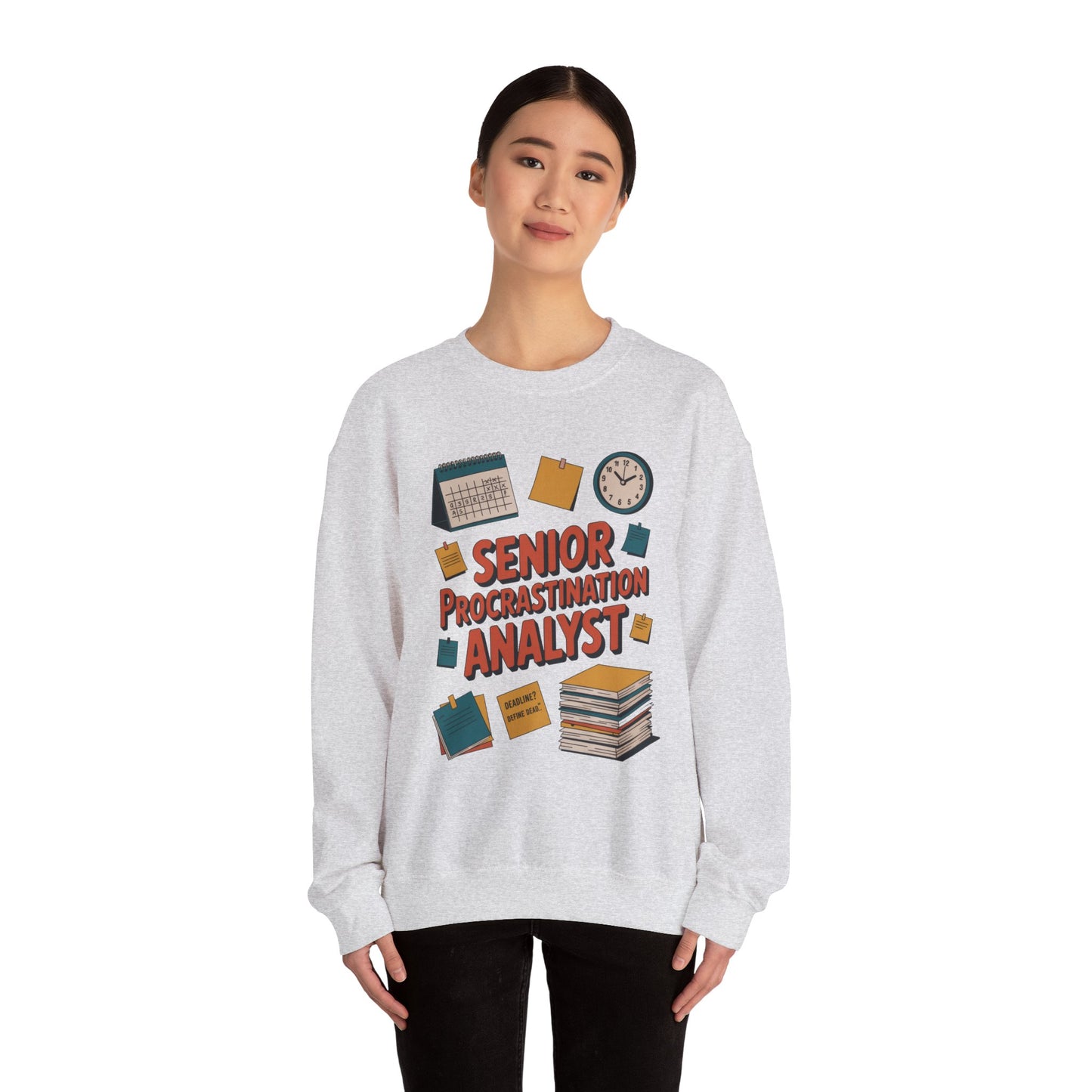 Senior Procrastination Analyst Sweatshirt, Gift for Graduates, Office Humor Apparel, Meme Sweatshirt, Casual Wear, Motivation Humor Apparel