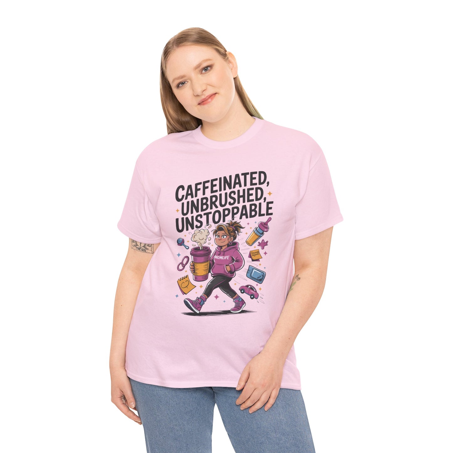 Funny Mom Life Graphic Shirt, Mother's Day Gift, Cotton Tee for Tired but Fierce Mothers, Coffee and Mom T-Shirt, mom life shirt