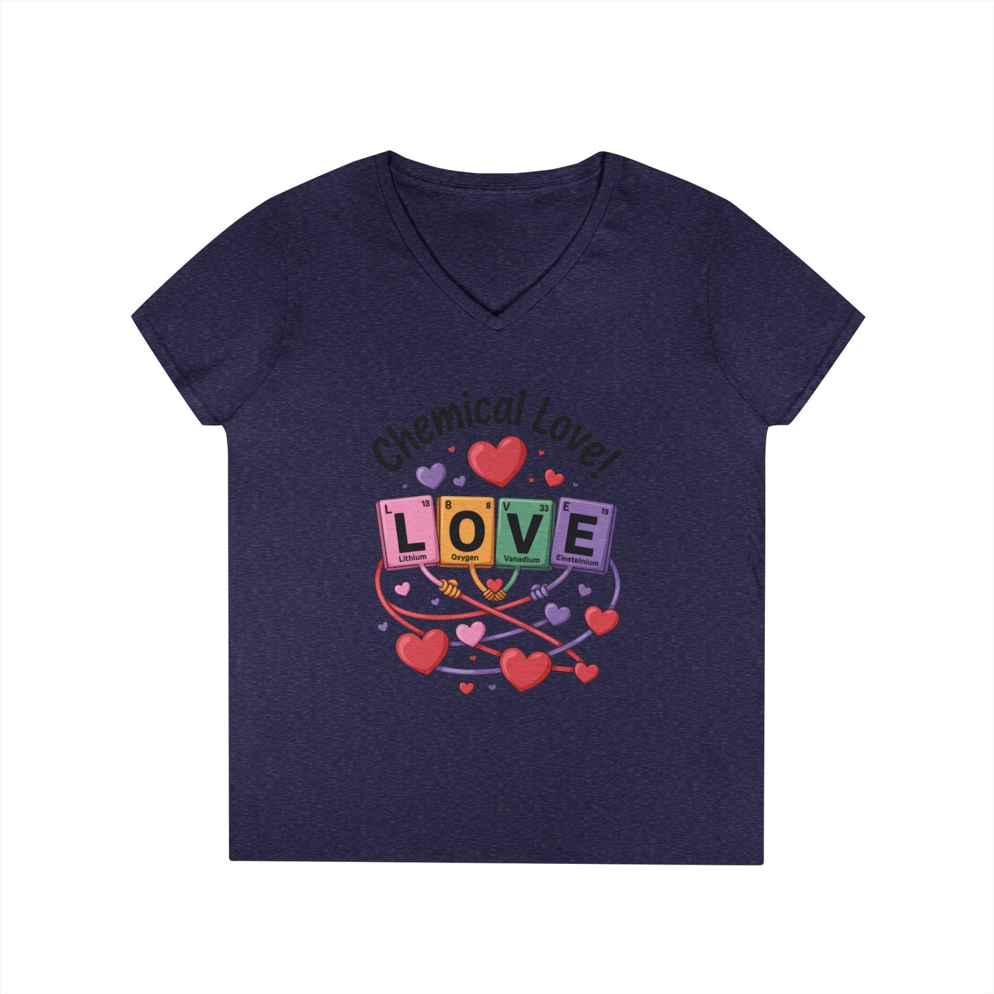 Chemical Love V-Neck T-Shirt, Cute Chemistry Shirt, Valentine's Day Gift, Science Lover Apparel, Funny Graphic Tee