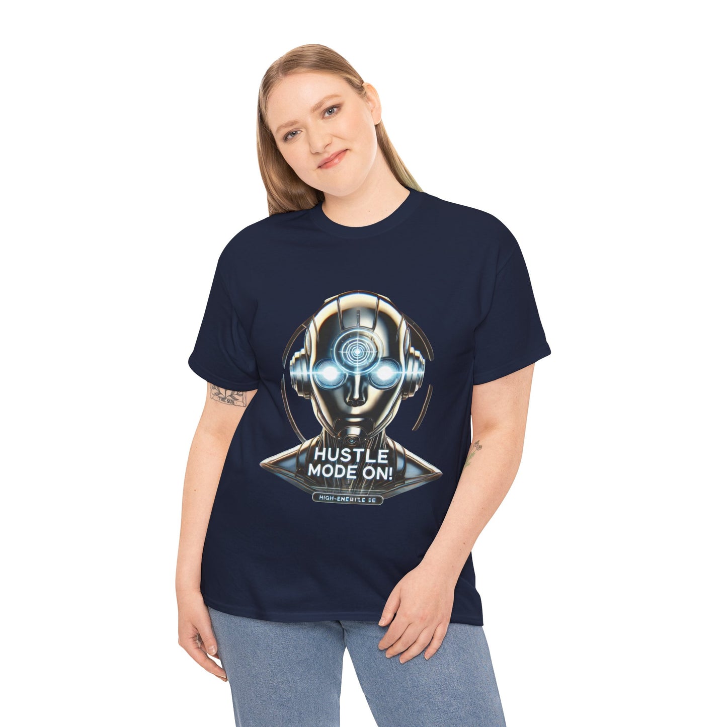 Hustle Mode On Robot T-Shirt, Cyborg Hustle Unisex Tee, Graphic T-Shirt for Gamers & Tech Lovers, Graduations, Motivational Wear