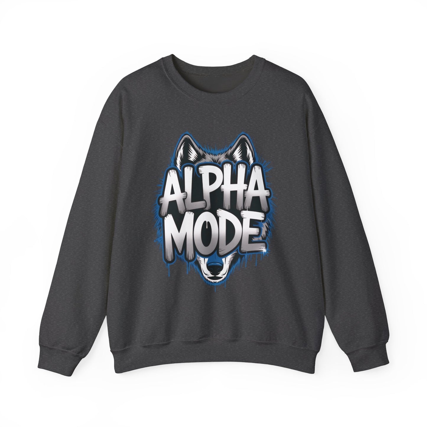 Mens Heavy Blend™ Crewneck Sweatshirt, Alpha Mode Mens Wolf Graphic Crewneck Sweatshirt