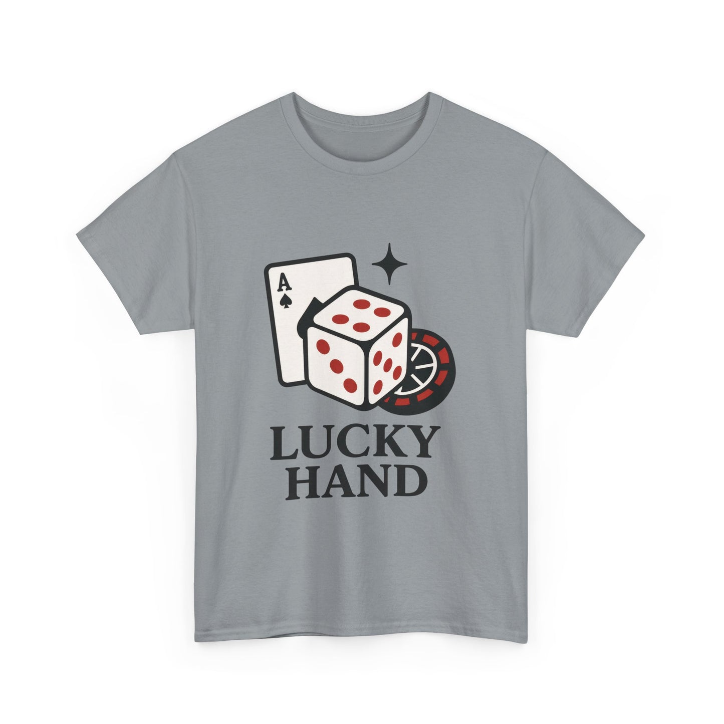 Lucky Hand Unisex Heavy Cotton Tee, Gambling Shirt, Casino Wear, Good Luck Gift, Poker T-Shirt, Casual Vintage Style