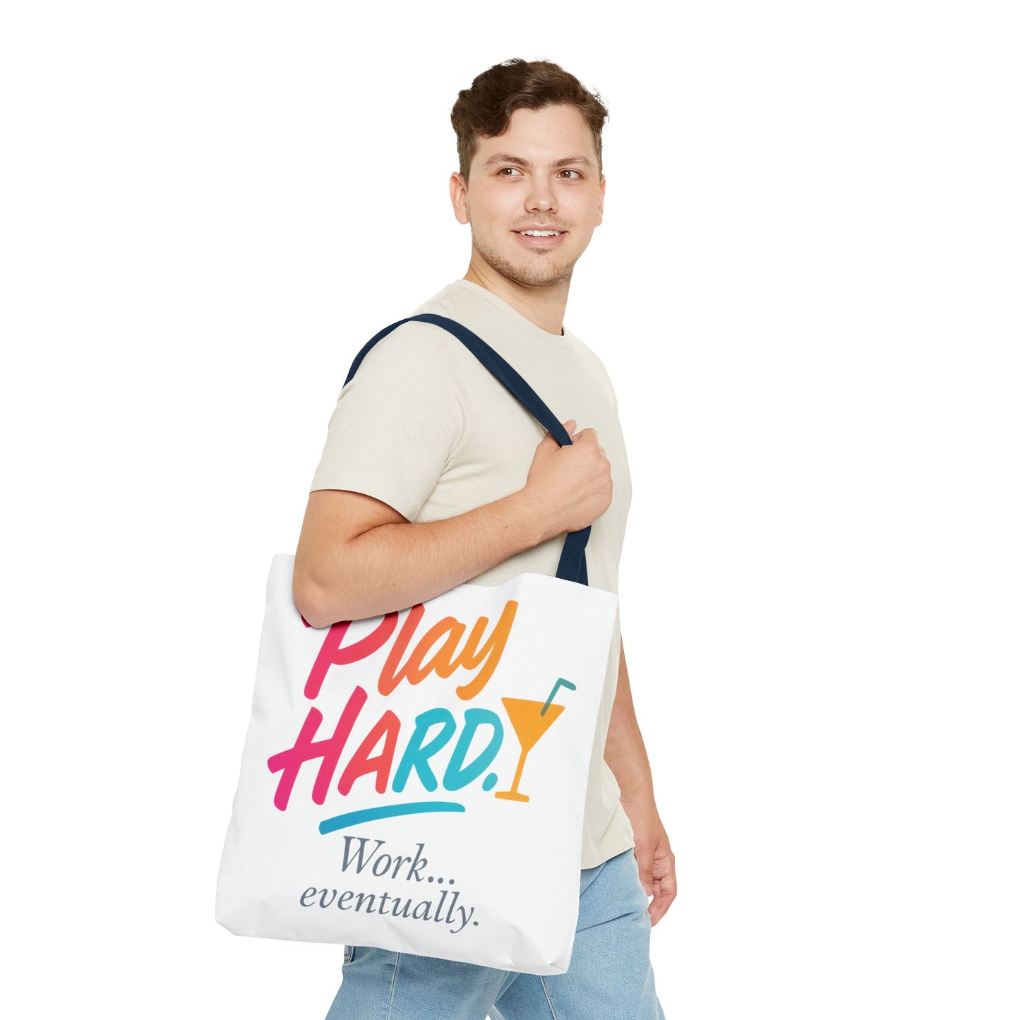 Play Hard Tote Bag - Fun, Stylish, Tote for Work & Play, Summer, Gift, Beach Bag, Everyday Carry, Beach Weekender Bag, large canvas bag