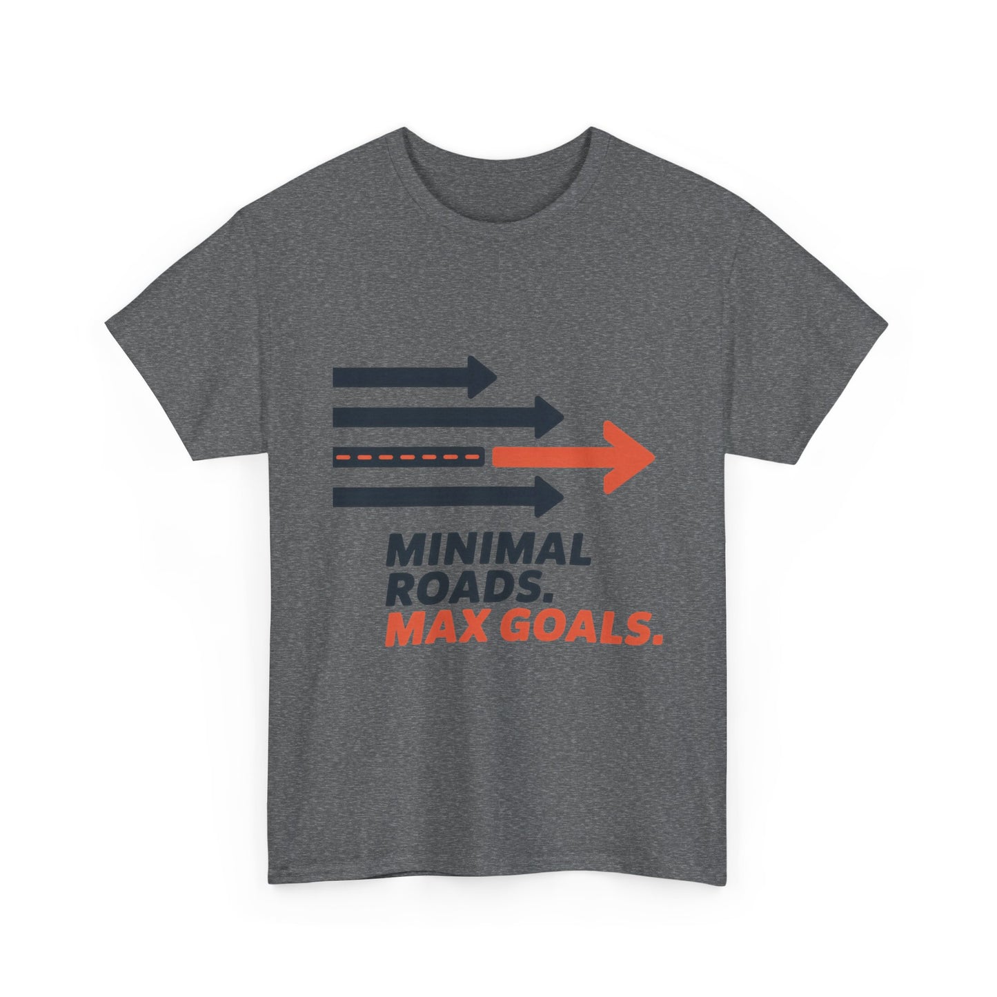 Minimal Roads Max Goals Motivational Mens T-Shirt, Urban Style Graphic Tee
