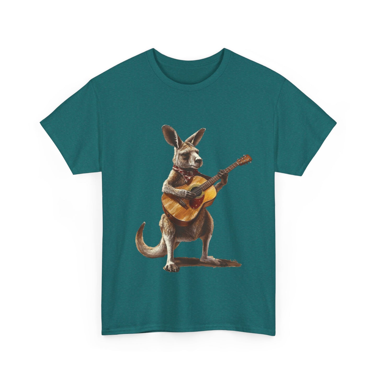Kangaroo Musician Tee, Fun Graphic Shirt, Unisex Cotton Tee, Gift for Music Lovers, Aussie Music Lover Gift, Guitar Playing Kangaroo T-Shirt