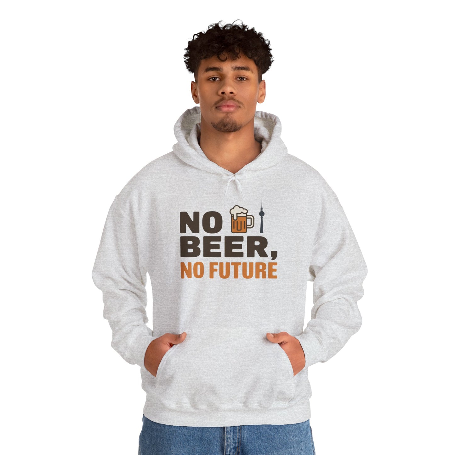 Mens Heavy Blend™ Hooded Sweatshirt, No Beer No Future Funny Beer Hoodie for Men