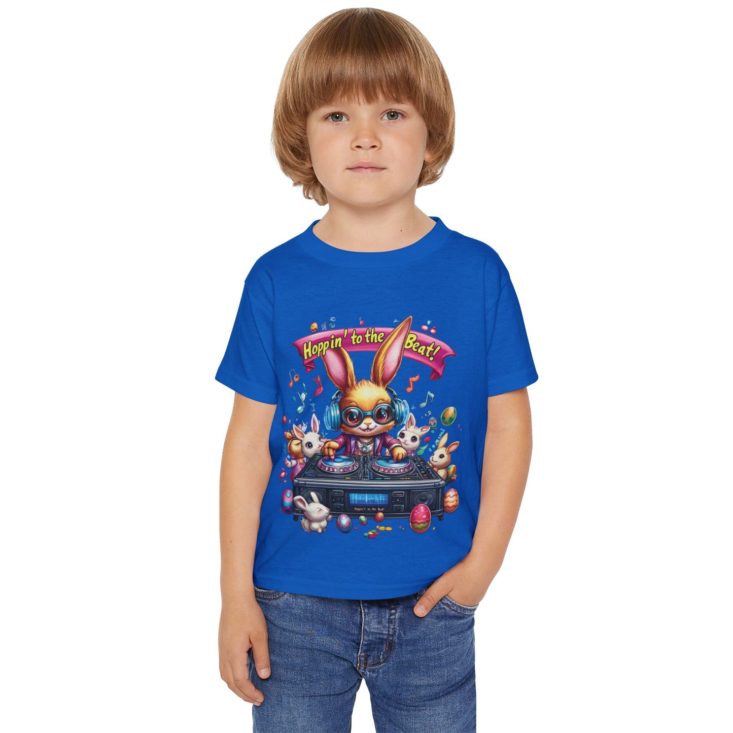 DJ Bunny Easter Toddler T-Shirt - Fun Music Bunny Tee for Kids Ages 2 - 6, Hoppin to the Beat Design, Cute Spring Holiday Gift Idea