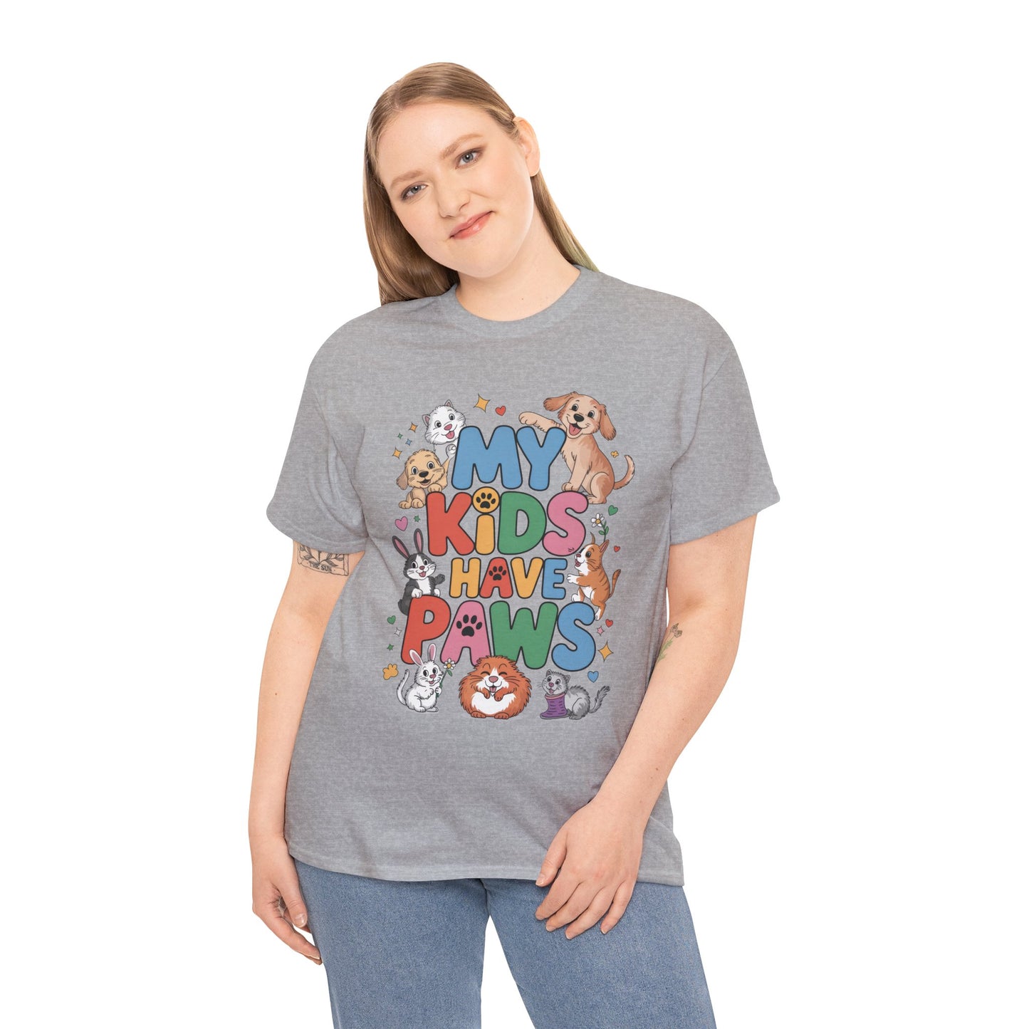 My Kids Have Paws Shirt, Cute Pet Mom Tee, Dog Cat Bunny Lover Gift, Funny Animal Parent T-Shirt, Gift for Pet Parents, Cute Pet T-Shirt