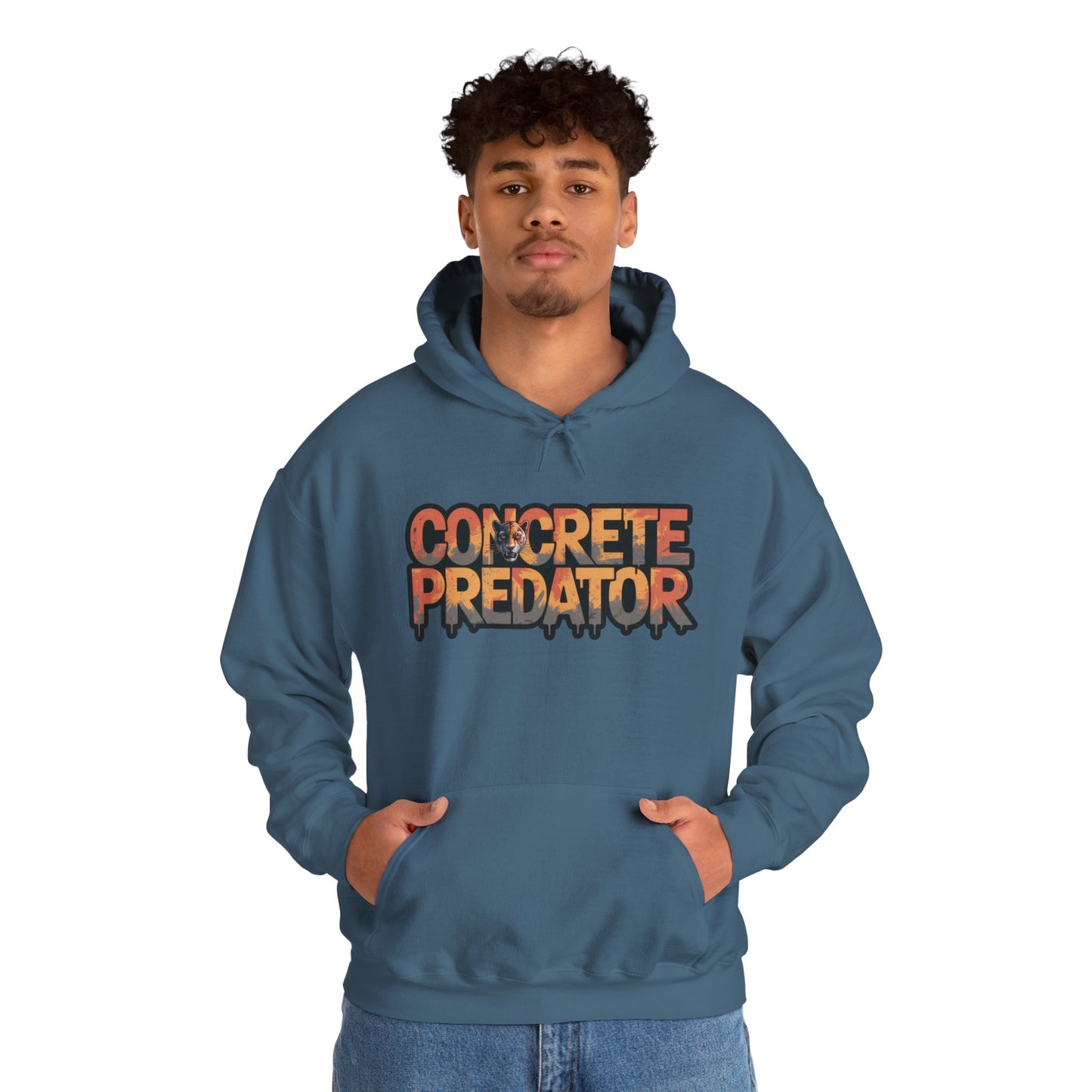 Mens Heavy Blend™ Hooded Sweatshirt, Concrete Predator Panther Hoodie Mens Urban Streetwear