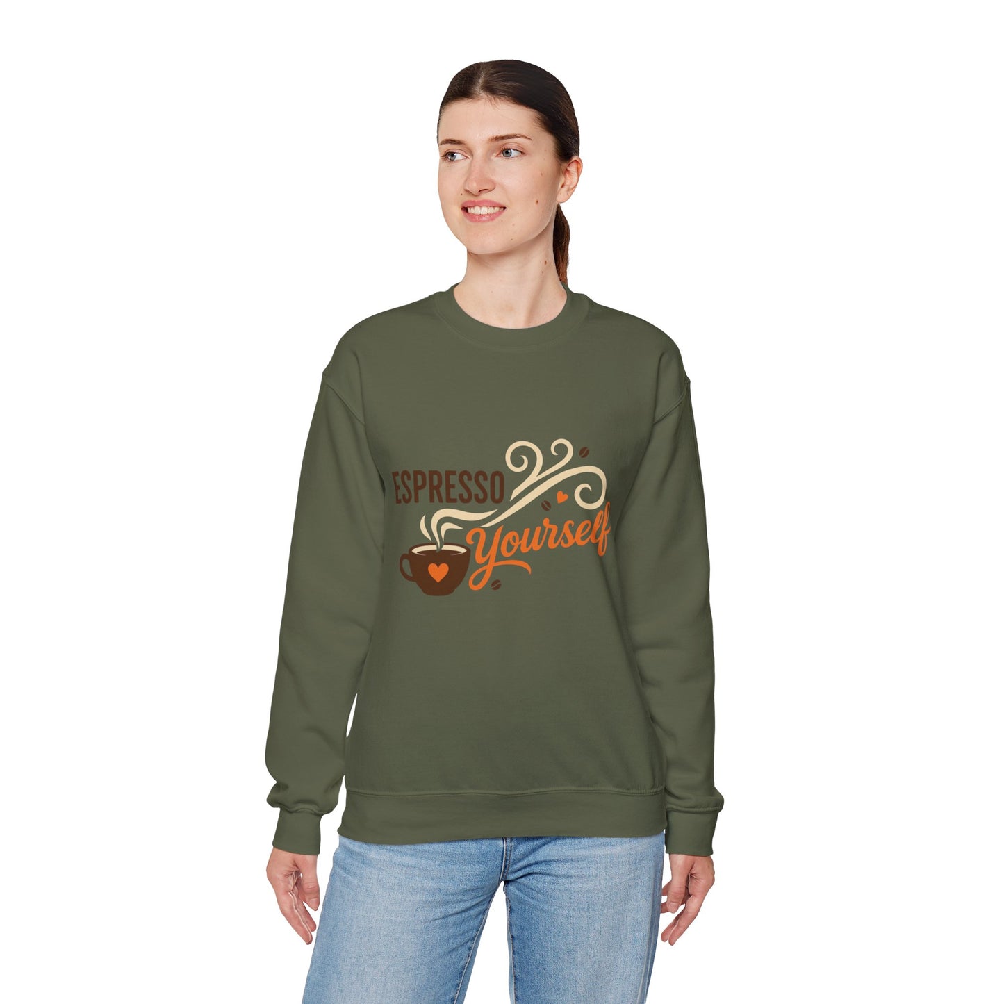 Espresso Yourself Womens Sweatshirt, Coffee Lover Pullover, Funny Barista Gift
