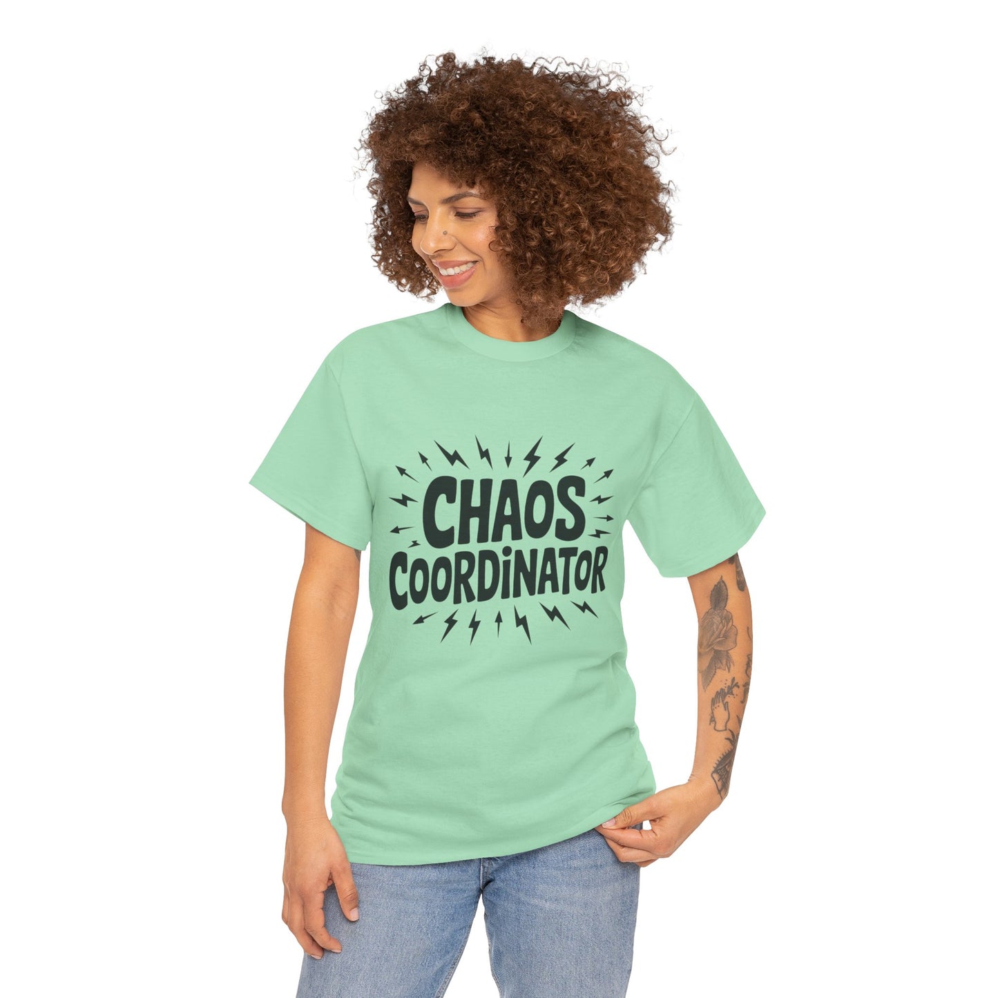 Chaos Coordinator Unisex Heavy Cotton Tee, Funny Graphic T-Shirt, Gift for Moms, Mom Life Graphic Tee, Mother's Day T-Shirt
