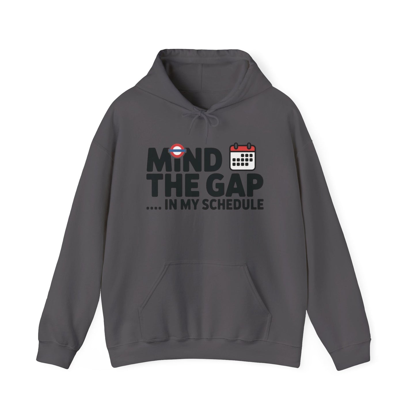 Men's Hoodie Funny Mind The Gap, London Tube Inspired Office Humor Hoodie, Comfy Graphic Sweatshirt