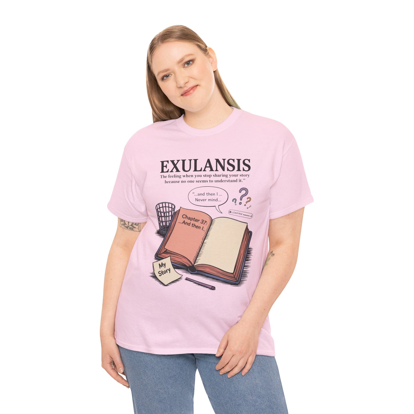 Exulansis Shirt, Emotional Aesthetic Word Tee, Deep Meaning Typography Graphic Tee, Women's Heavy Cotton Tee, deep meaning t shirt