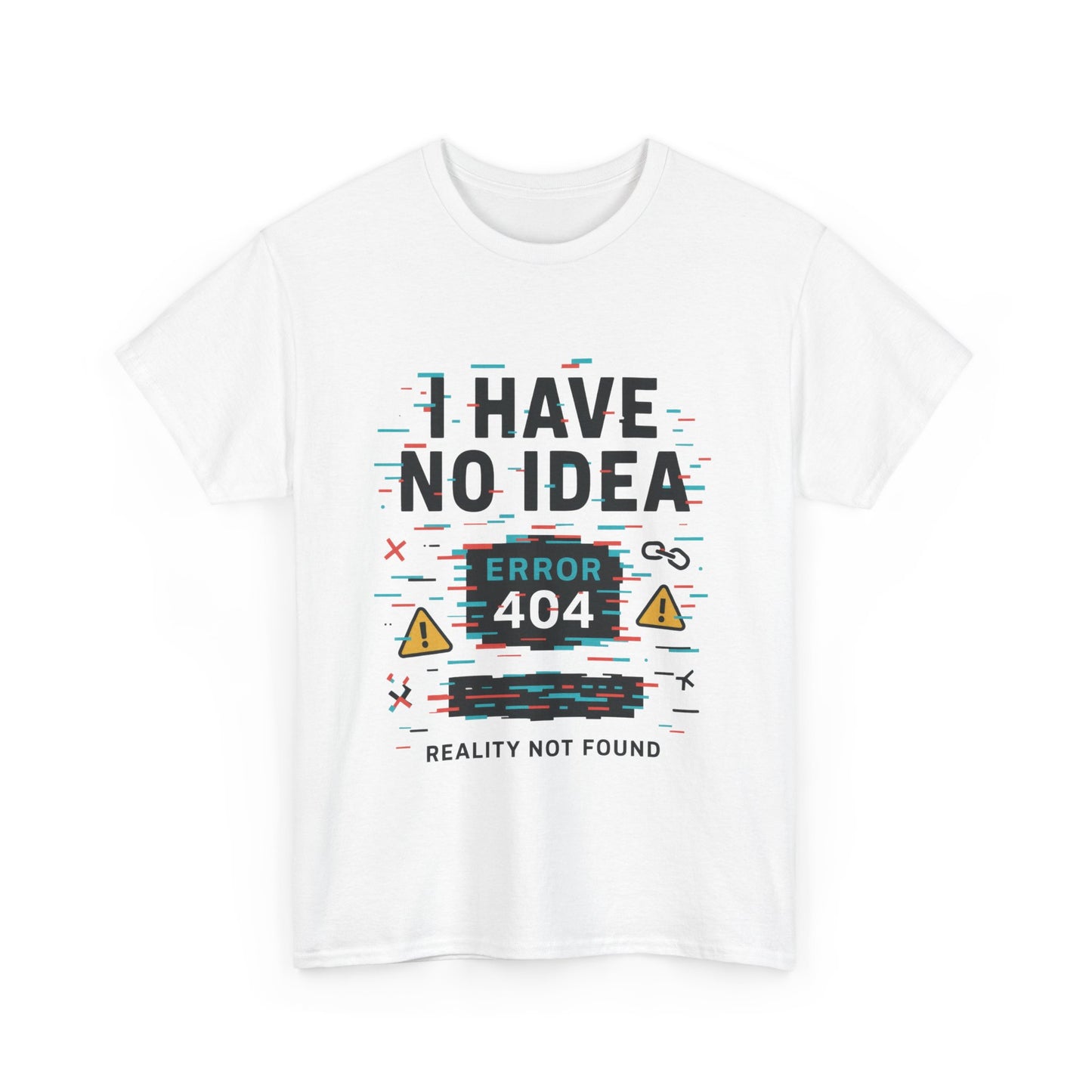Funny Error 404 Unisex Heavy Cotton Tee, Graphic Tee, Humor Shirt, Gift for Tech Lovers, Casual Wear, Unique T-Shirt
