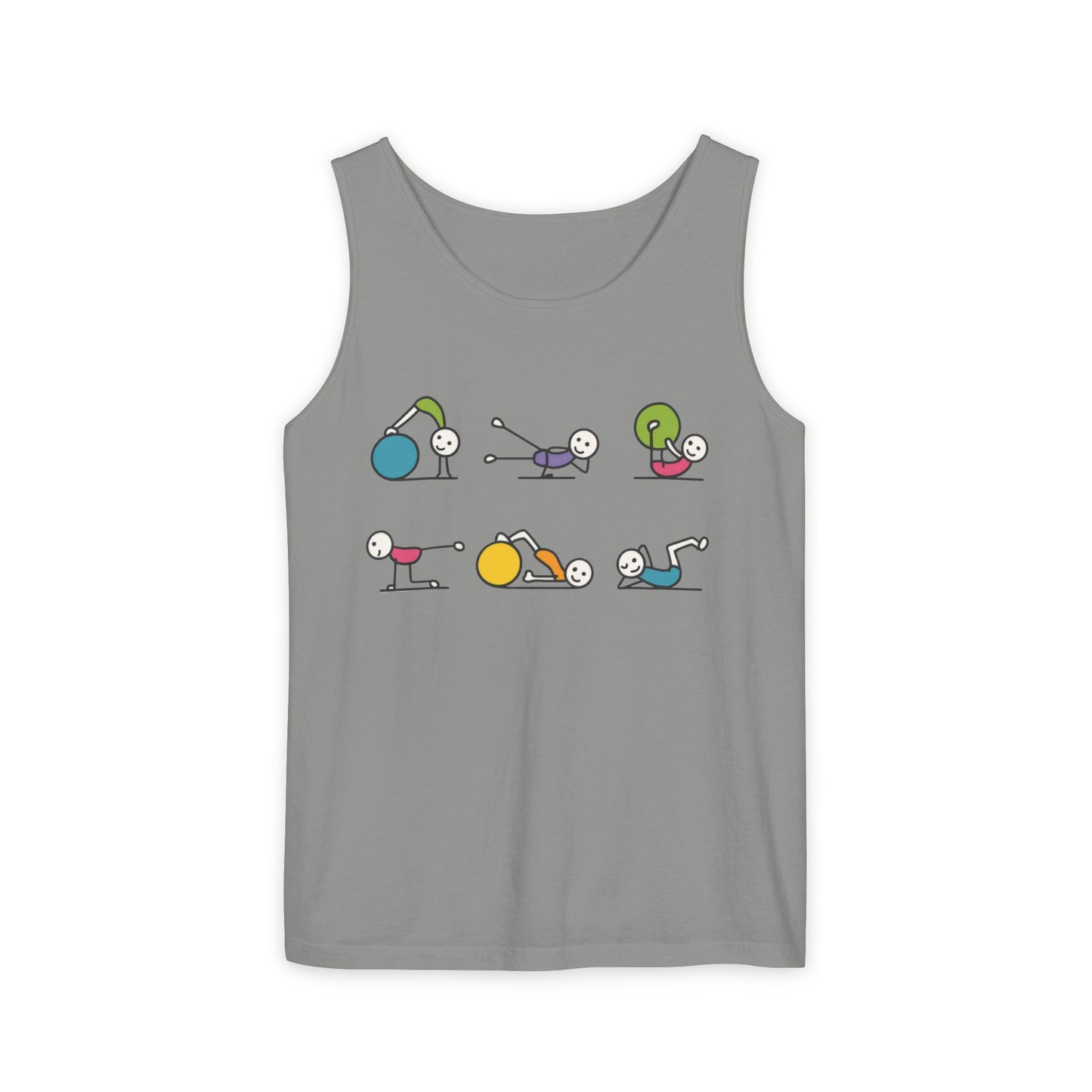 Womens Garment-Dyed Tank Top, Fit Fun Pilates Womens Tank Top, Cute Workout Shirt, Funny Yoga Gym Top for Women