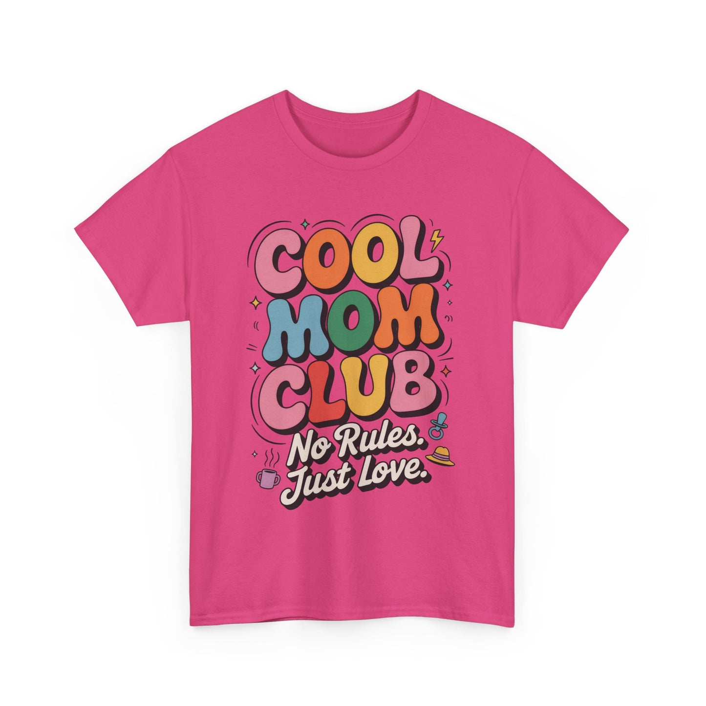 Cool Mom Club Tee, Fun Cotton T-Shirt for Moms, Mothers Day Gift, Parenting Humor Apparel, Fun Mom Shirt, No Rules Just Love Retro Style