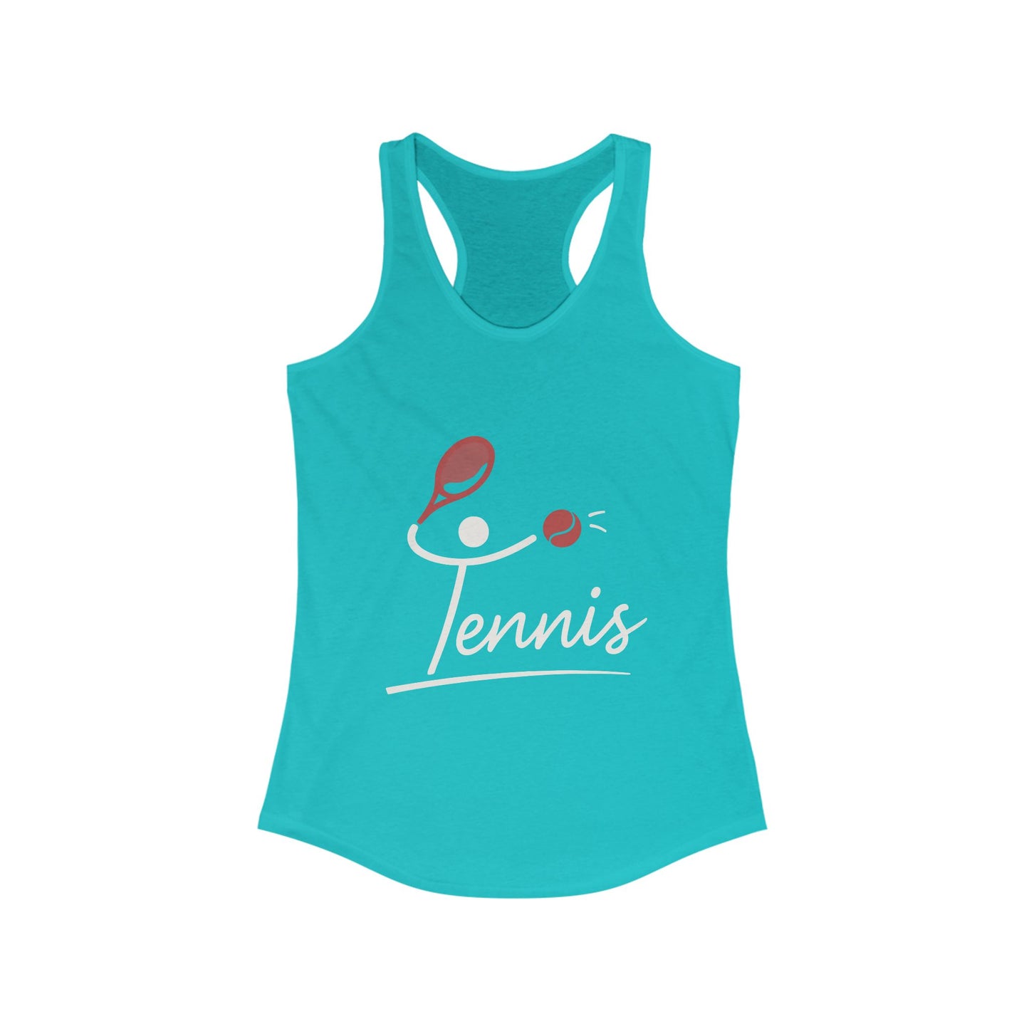 Women's Ideal Racerback Tank, Womens Tennis Tank Top, Cute Sports Graphic Top, Workout Gym Activewear Shirt