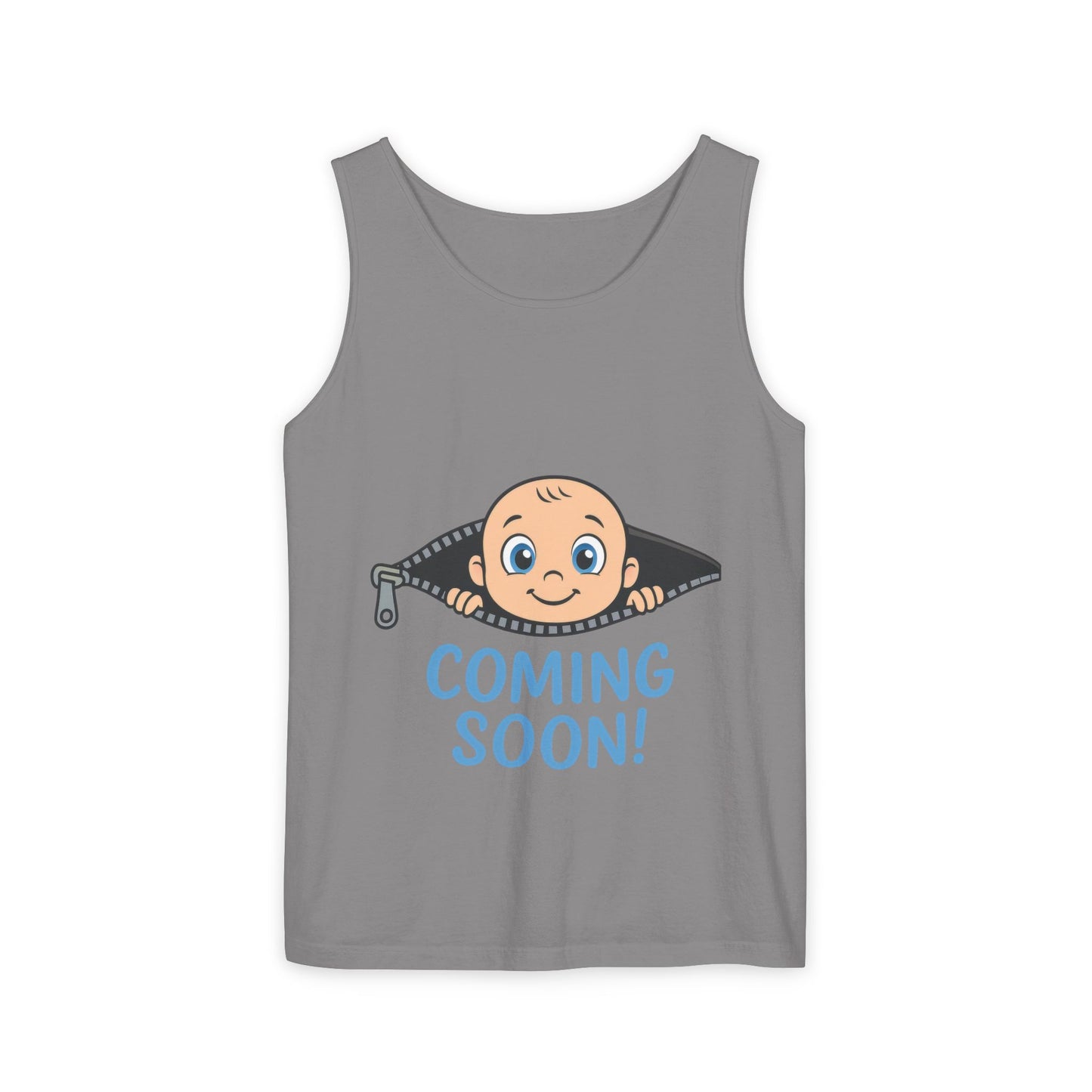 Coming Soon Maternity Tank Top, Cute Baby Boy Pregnancy Announcement Tee, Funny Expecting Mom Gift, Gender Reveal Tee, Baby Shower Top