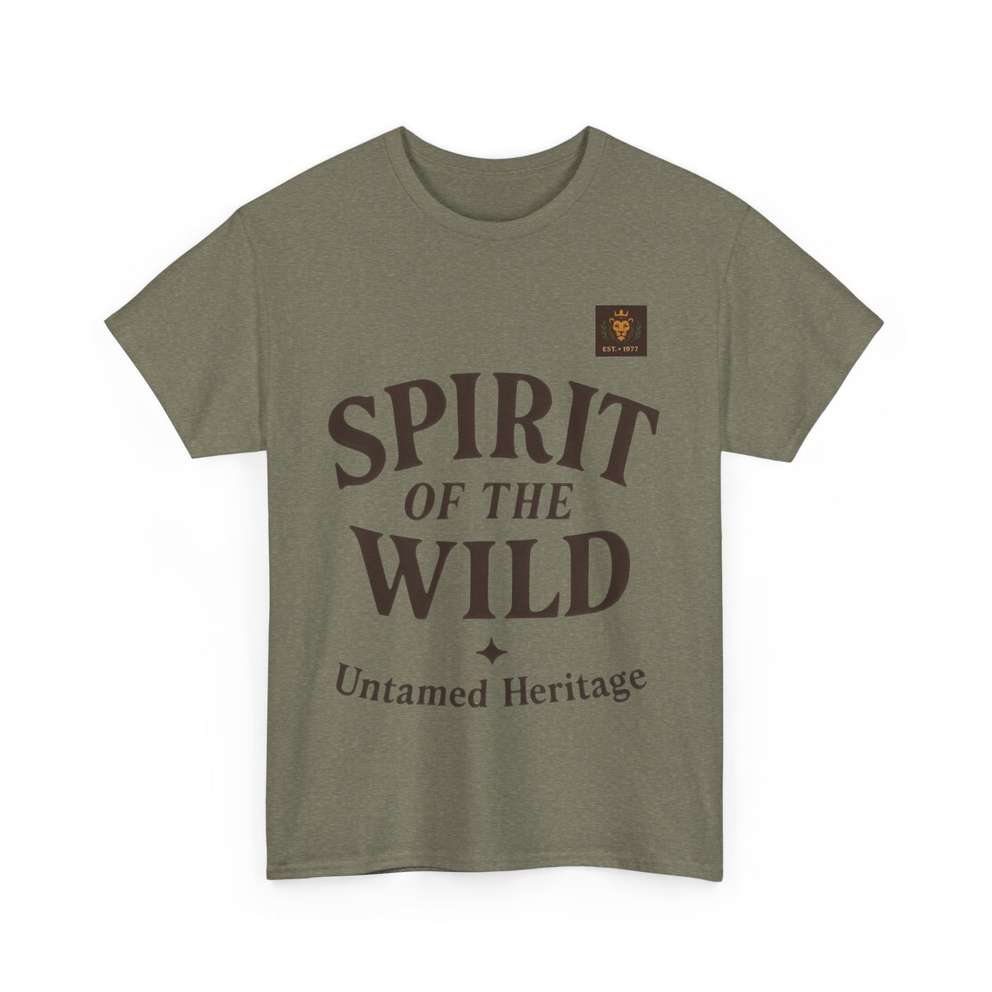 Spirit of the Wild Mens Heavy Cotton Tee, Nature Lover Gift, Outdoor Adventure Shirt, Unisex Tee, Casual Wear, Unique Graphic Apparel