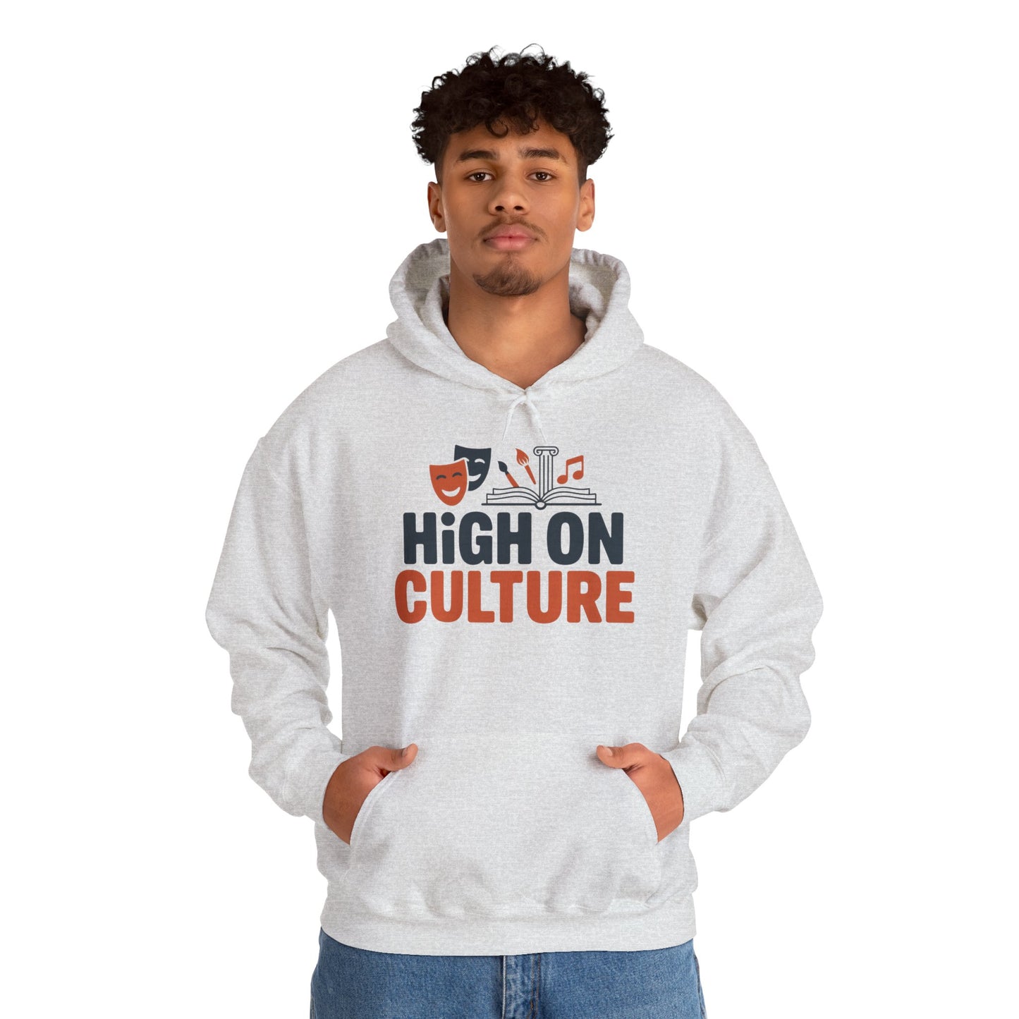 Men's Heavy Blend™ Hooded Sweatshirt, High on Culture Mens Hoodie, Funny Smart Graphic Hoodie