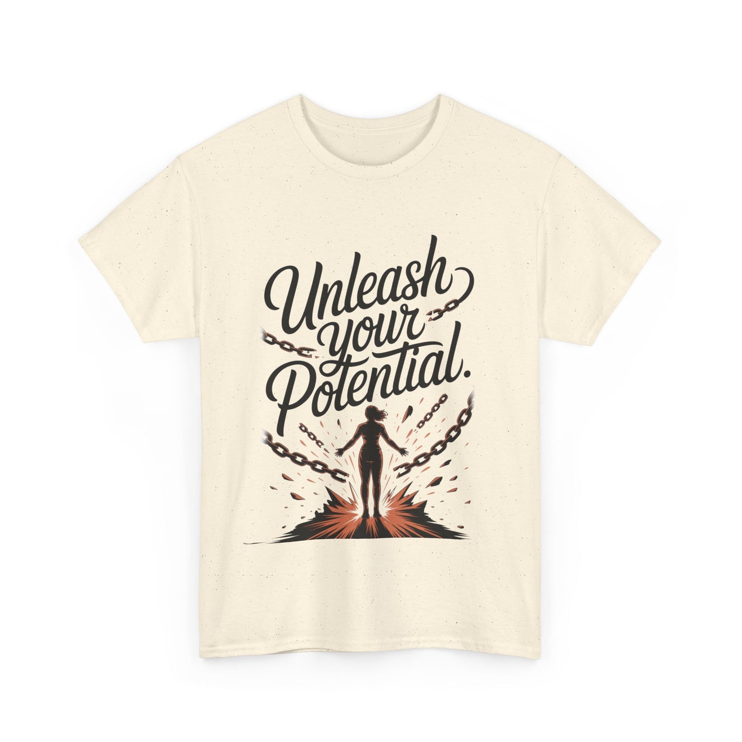 Unleash Your Potential Women's Tee, Motivational T-Shirt, Inspirational Cotton Tee, Gift for Gym Lovers, Positive Energy Top