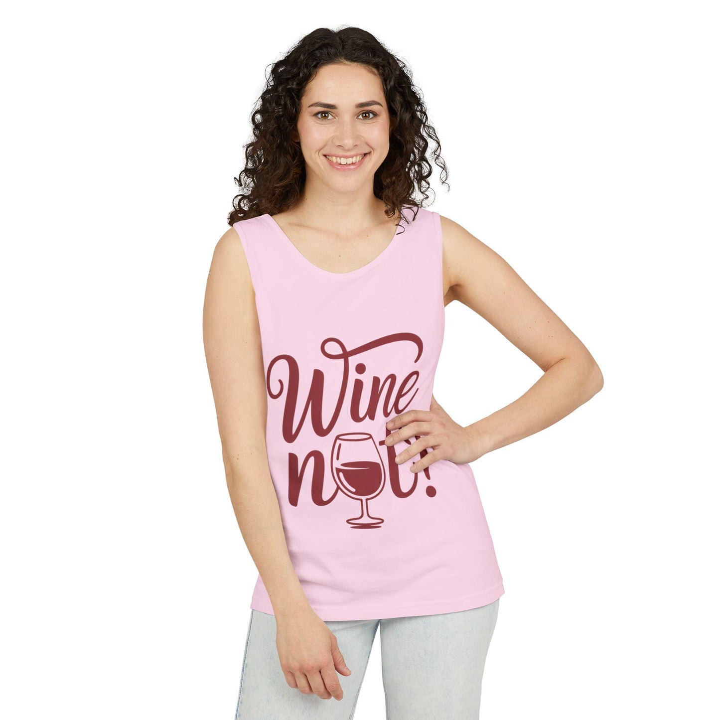 Unisex Garment Tank Top, Wine Not? Tank Top - Perfect for Summer Parties, Wine Lovers, Gifts, Casual Wear, or Vacations