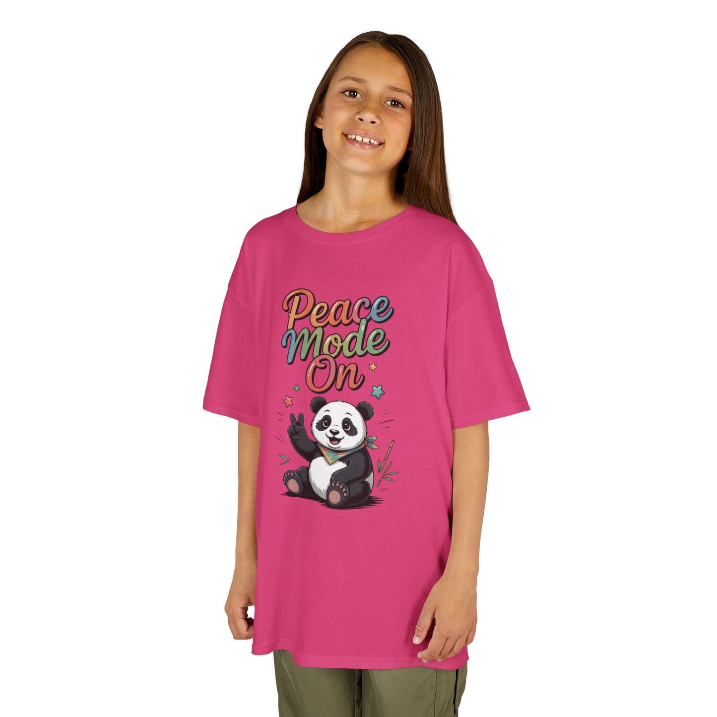 Peace Mode On Kids Tee, Cute Panda Shirt, Fun Gift for Children, Peace-Themed Apparel, Perfect for Birthdays, Casual Wear