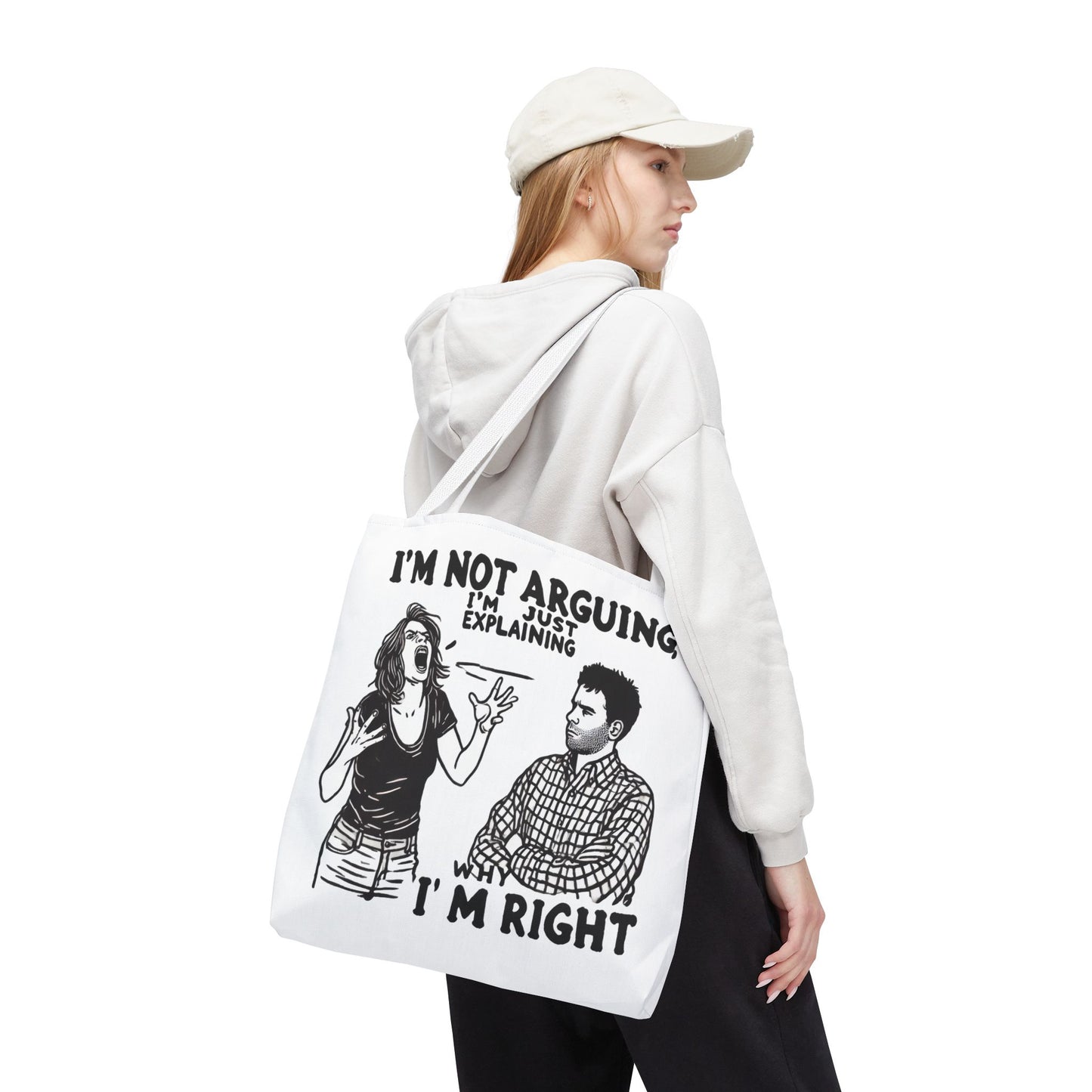 Funny Quote Tote Bag, I'm Not Arguing Tote, Gift for Mom, Shopping Bag, Sarcastic Humor Bag, Funny Gift Women