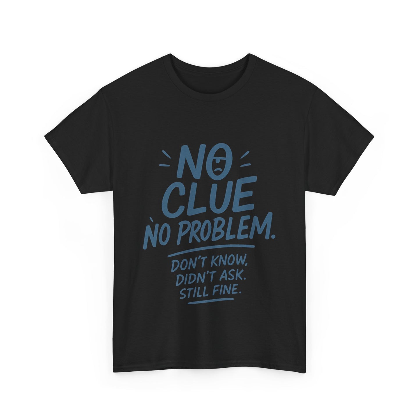 Funny No Clue Womens T-Shirt, No Problem Quote Shirt, Dont Know Didnt Ask Graphic Tee, Relaxed Fit Gift for Her, Humorous Tee