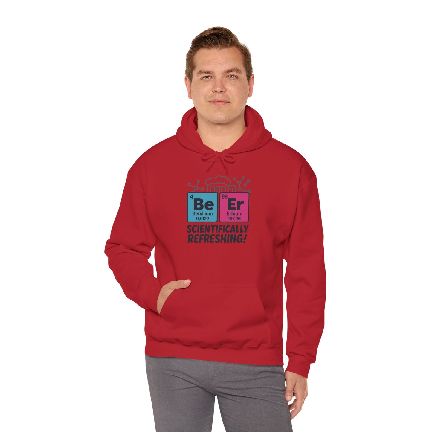 Scientifically Refreshing Beer Mens Hoodie, Gift for Beer Lovers, Science-Inspired Apparel, Perfect for Parties and Gatherings