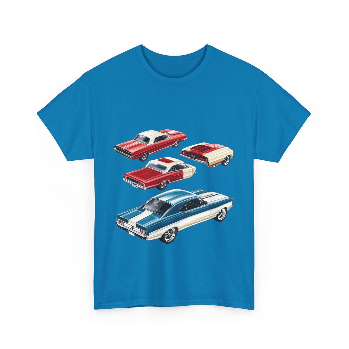 Vintage Muscle Car T-Shirt, Mens Cotton Tee with Retro American Classic Car Illustration, Gift for Car Lovers, Classic Car Graphic Tee