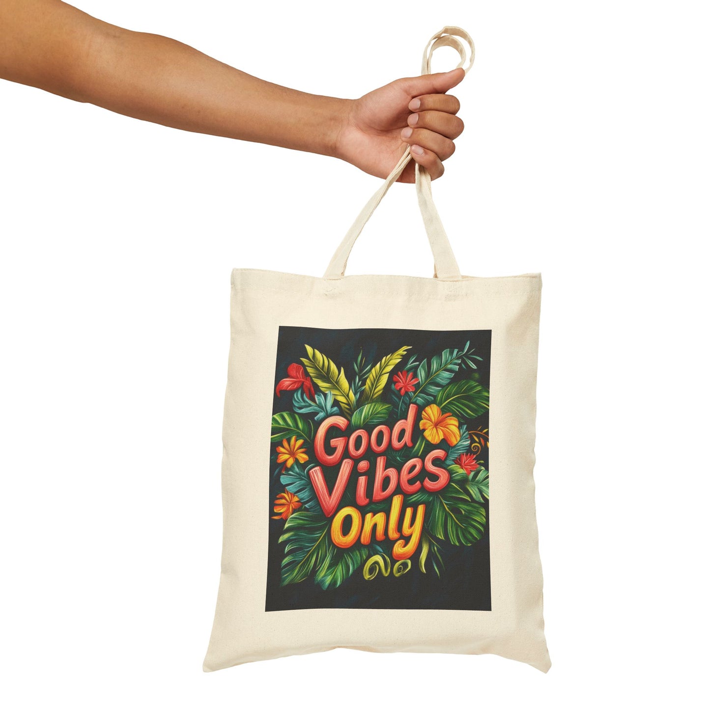 Good Vibes Only Tote Bag | Eco-Friendly Cotton Bag, Beach Bag, Shopper, Gift for Friends, Positive Energy Bag