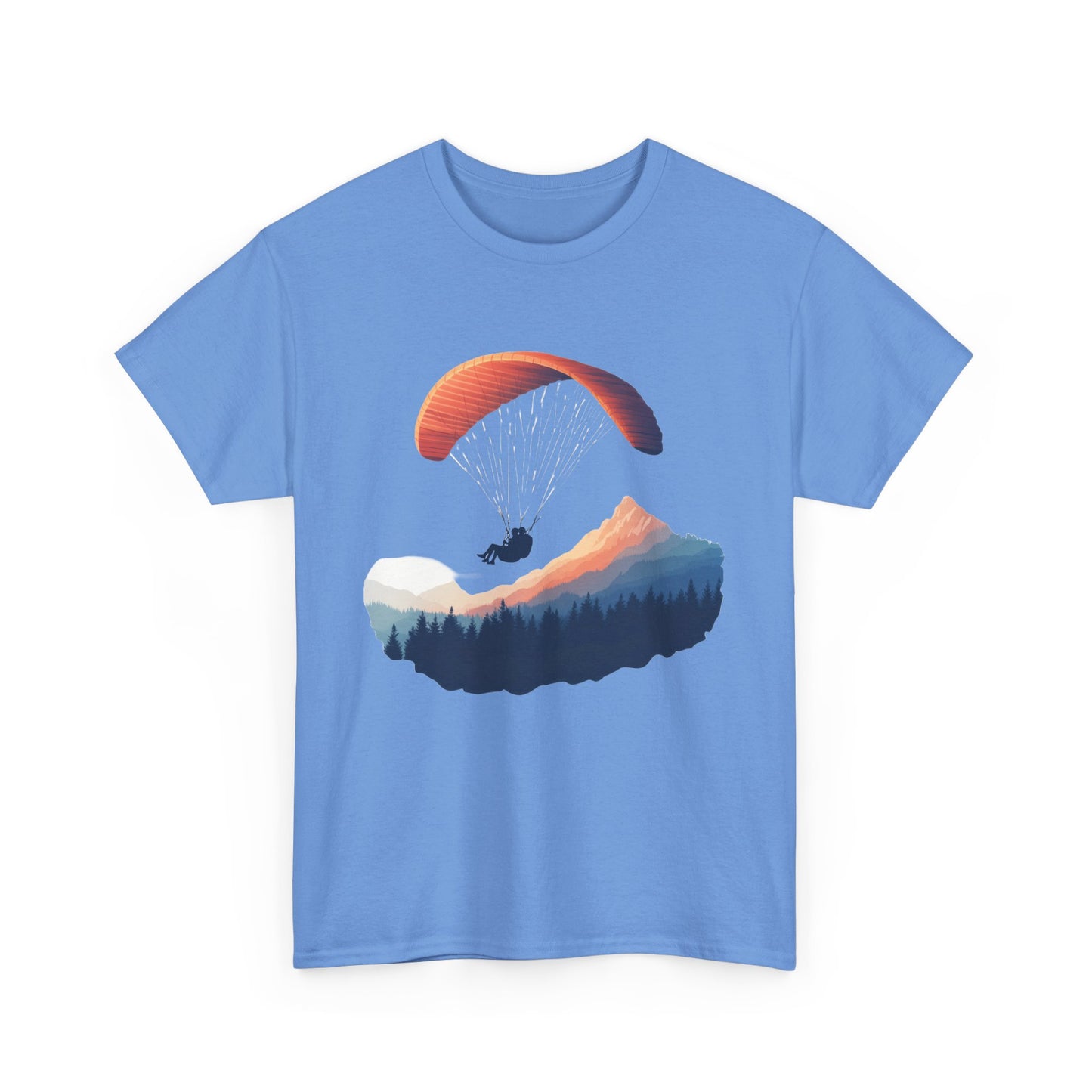 Paragliding Adventure T-Shirt, Mountain Landscape Tee, Nature Travel Lover Shirt, Outdoor Hiking Gift, Unisex Heavy Cotton Tee